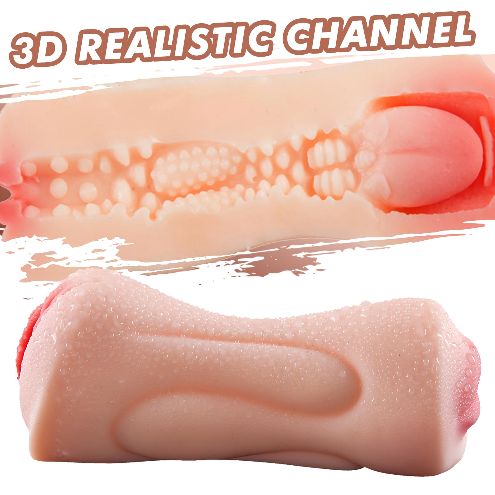2 in 1 Male Masturbator - Realistic Mouth & Tight Anal Pocket Pussy (600g Flesh) - Adult Sex Toy for Men - Perfect for Solo Play, Discreet Storage & Enhanced Pleasure