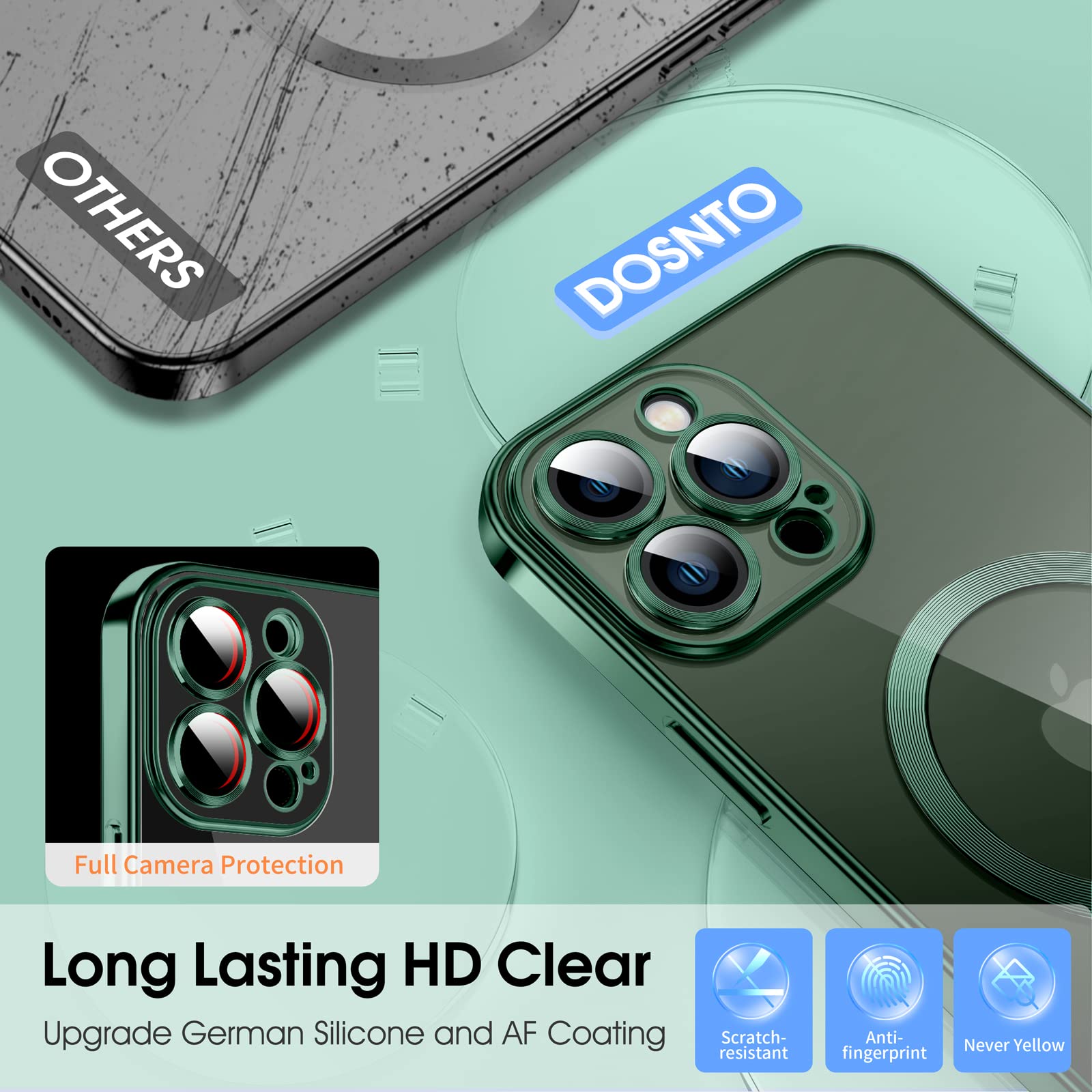 Magnetic Clear iPhone 11 Pro Case with MagSafe - Slim Silicone Cover with Camera Protection Glass | Anti-Yellowing, Anti-Fingerprint, Scratch Resistant | Compatible with Wireless Charging | Perfect for Everyday Use, Work & Travel Protection