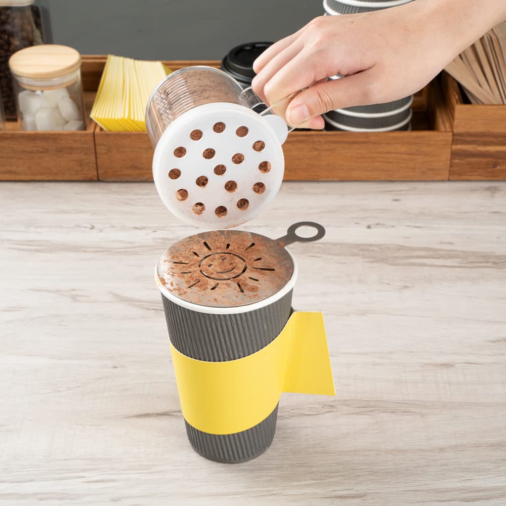 Restpresso Disposable Hot Coffee Sleeves with Handle - 1000 Pack Yellow Paper Cup Jackets for 12/16/20 oz Cups | Eco-Friendly Coffee Shop & Office Supplies for Takeout, Catering & Events