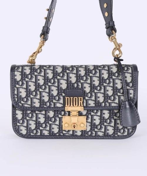 Dior Addict Flap Bag in Blue Oblique Canvas with Chain Strap - Luxury Crossbody Purse for Women, Perfect for Date Night & Evening Events