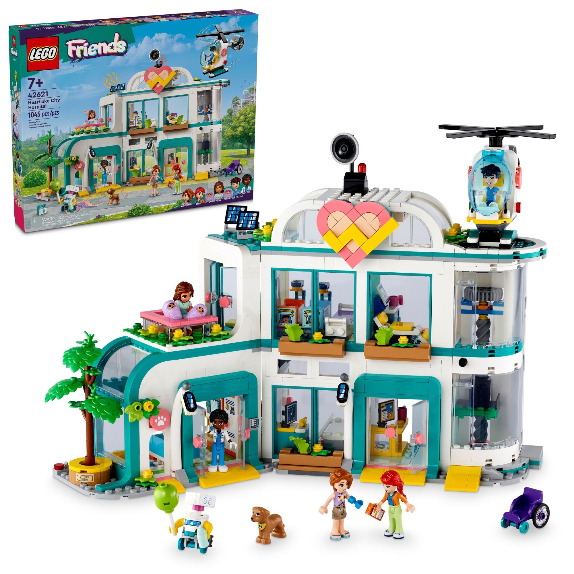 **LEGO Friends Heartlake City Hospital Building Set with Helicopter & Mini-Doll Figures – Creative Toy for Kids Ages 7+ (42621) – Perfect for Pretend Play, Birthday Gifts & STEM Learning**