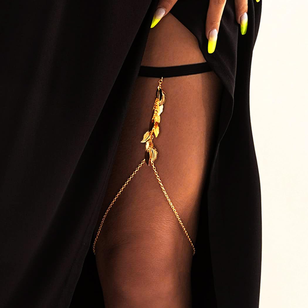 Boho Gold Thigh Body Chain - Elegant Leg Jewelry with Pendant for Women & Girls | Nightclub, Festival, Beach Party Accessories