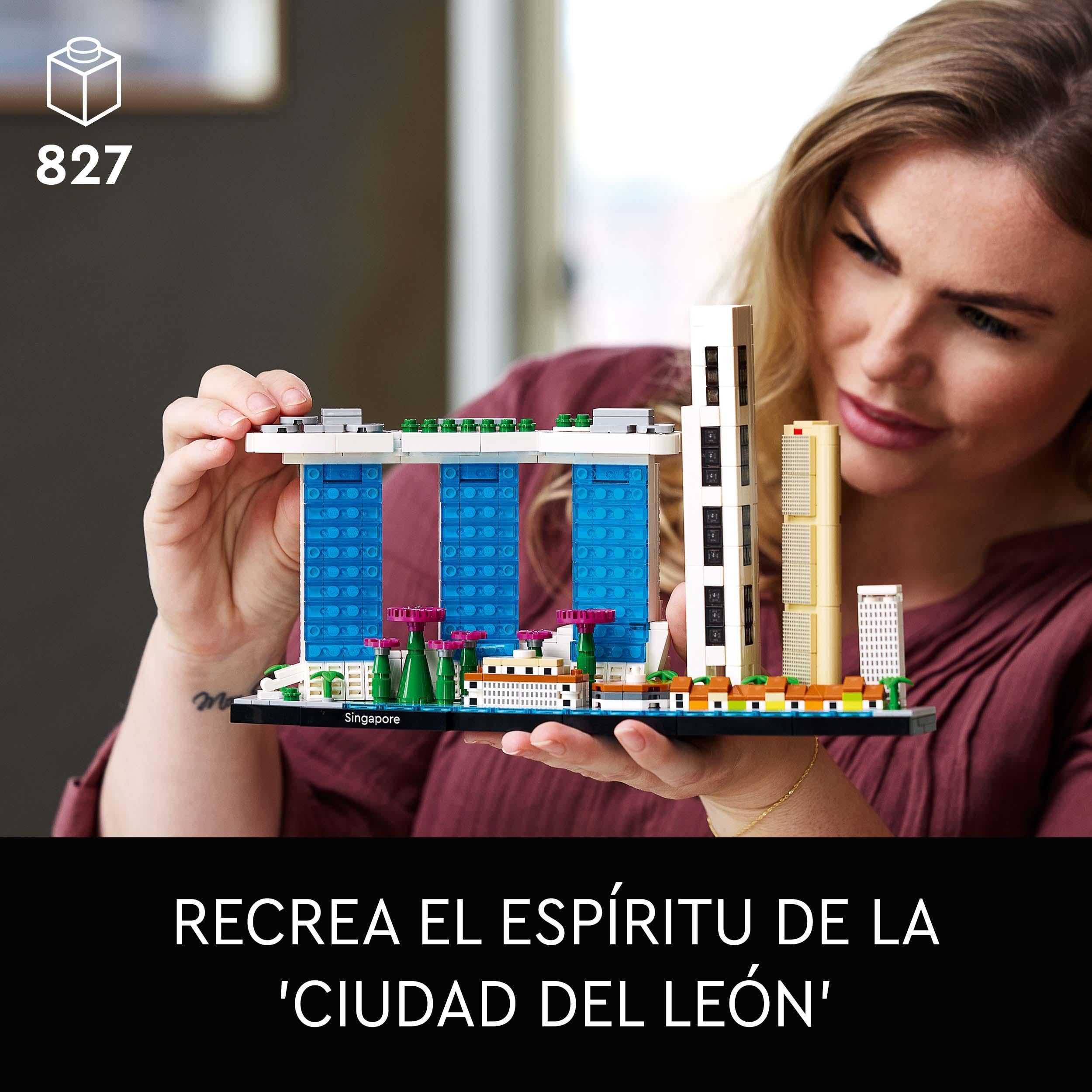 LEGO Architecture Singapore Skyline Building Kit - Creative Construction Model for Adults, DIY Landmark Collectible, City Skyline Collection, Perfect Gift for Men & Women (Model 21057) - Great for Home Decor, Office Display, and Relaxing DIY Projects