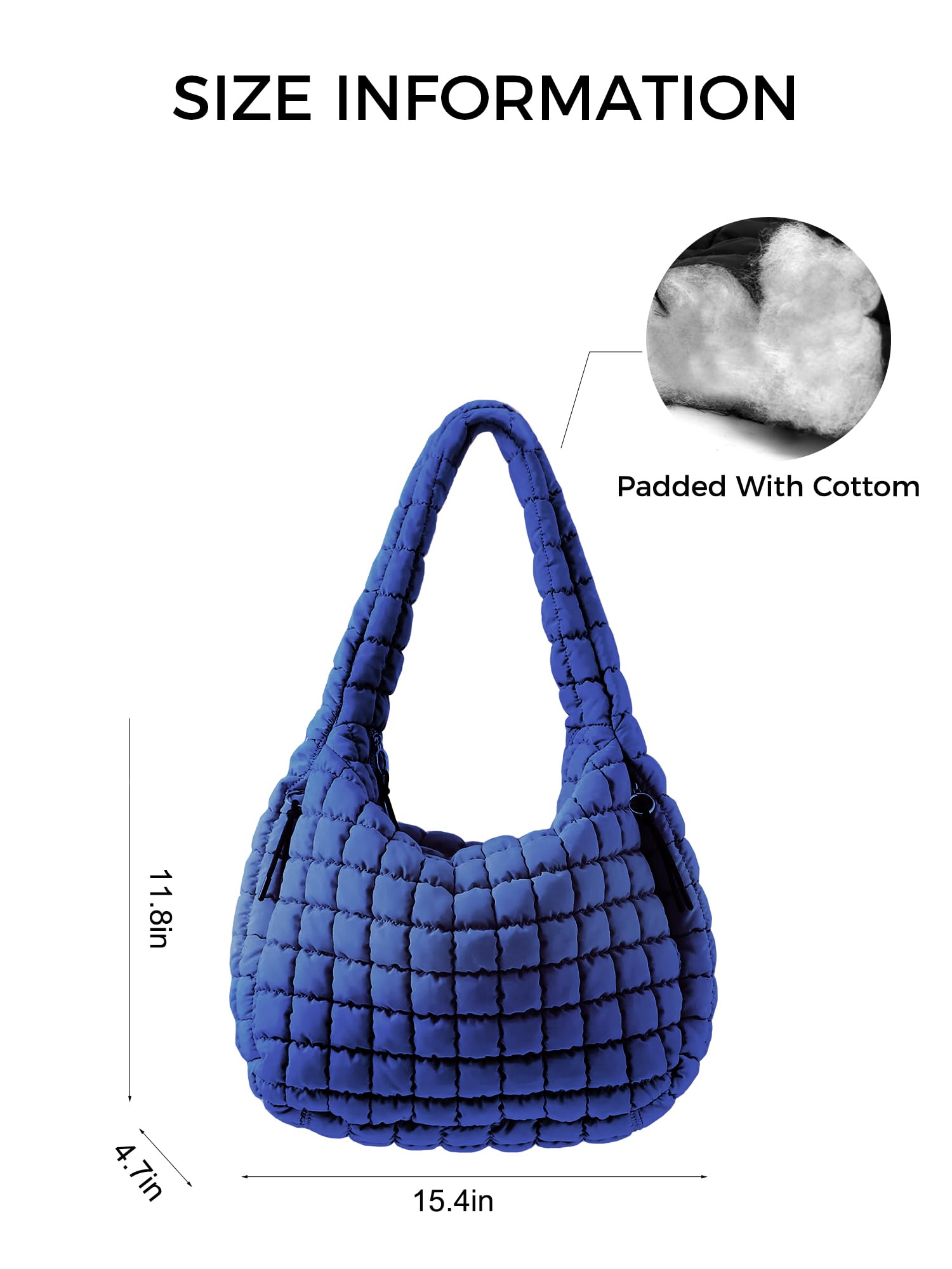 Quilted Puffer Shoulder Bag for Women - Trendy Padded Hobo Bag & Tote - Stylish Winter Accessory for Work, Travel & Daily Use