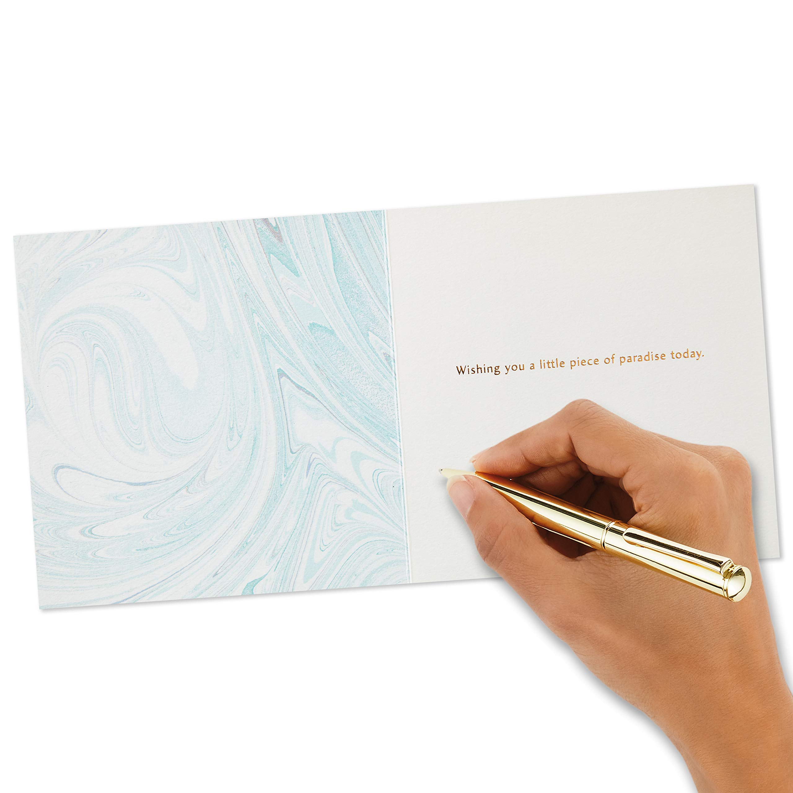 Hallmark Signature Birthday Card - Seashell Birthday Cake Design for Women & Men - Perfect for Beach Themed Parties & Celebrations