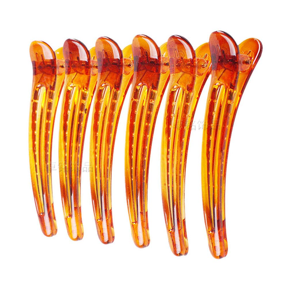 12PCS Plastic Duck Bill Teeth Hair Clips - Non-Slip Alligator Hair Clips for Styling & Sectioning | Professional Salon Hair Barrettes (3.7'', Brown) - Perfect for Hairdressing, Braiding & Updos