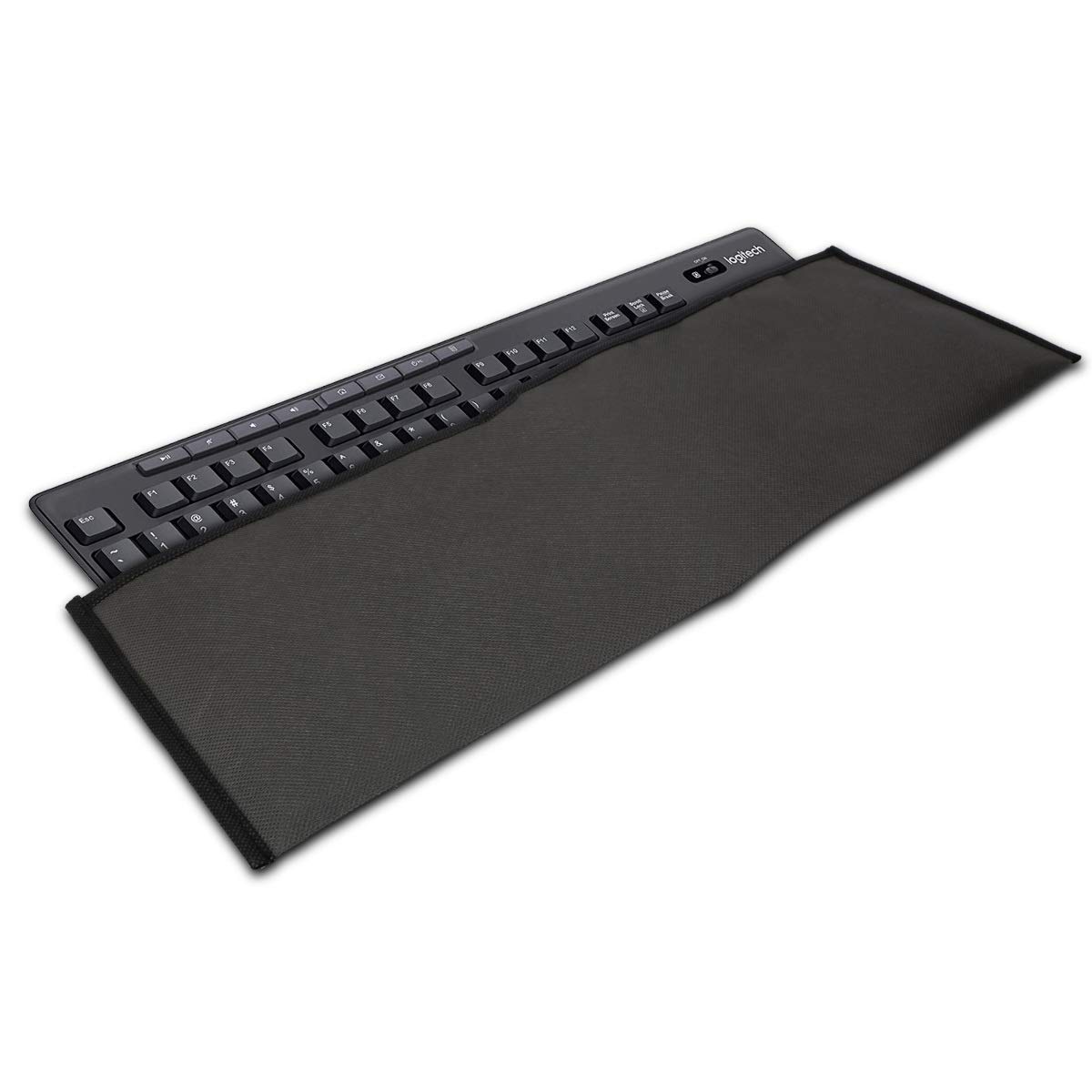 kwmobile Dust Cover for Logitech MK270 Wireless Keyboard - Fabric Computer Keyboard Protector Case (Dark Grey) - Perfect for Home, Office & Travel Use