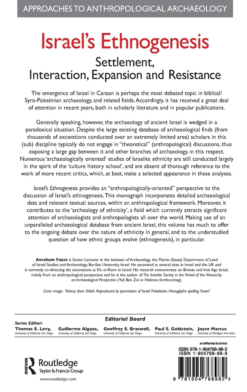 Israel's Ethnogenesis: Settlement, Interaction, Expansion & Resistance - Archaeological Anthropology Study | Perfect for Historians, Researchers & Archaeology Students