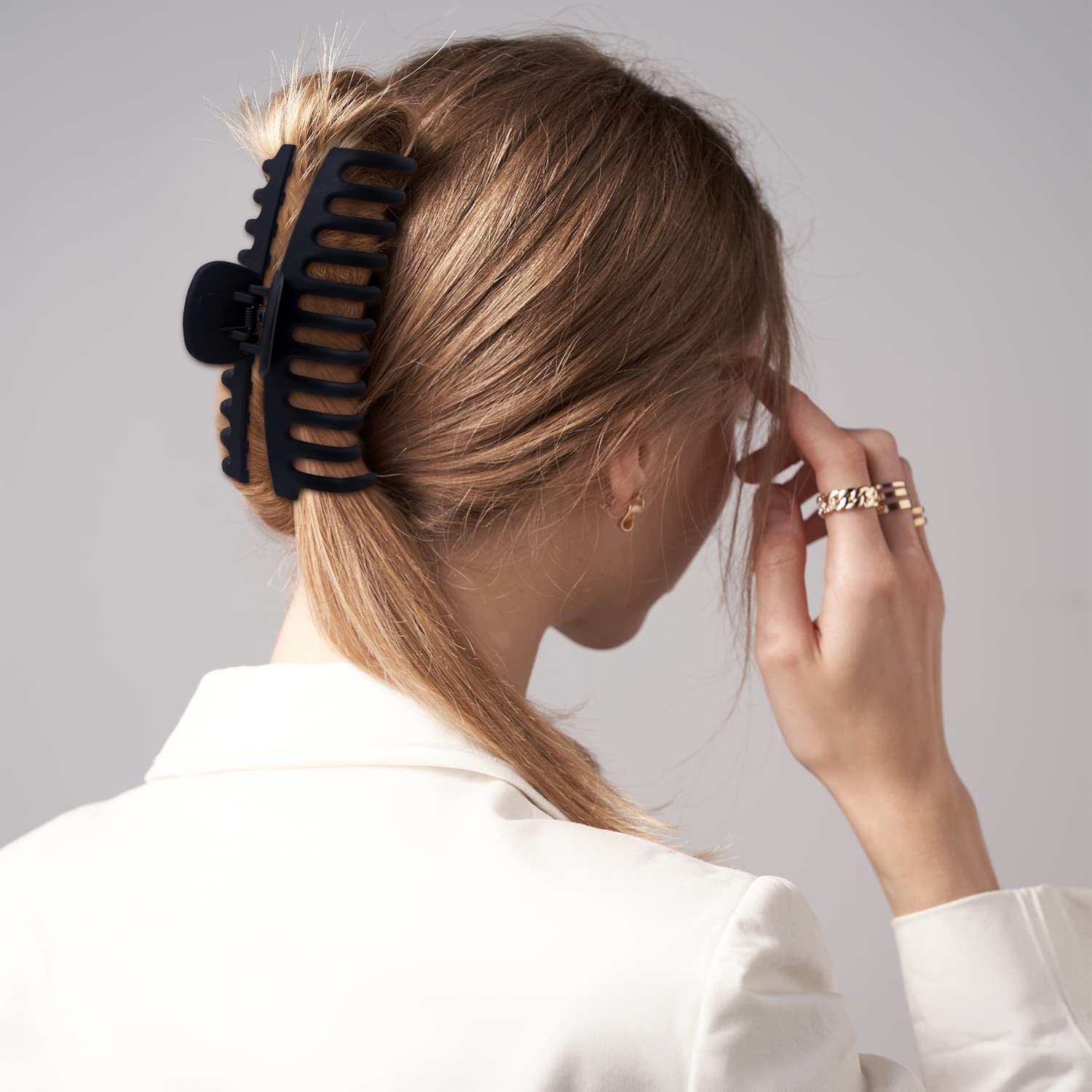 MAORULU Extra Large Hair Claw Clips for Thick Hair - 5.25 Inch Strong Hold Hair Clips for Women (4 Pack) - Perfect for Ponytails, Buns & Updos