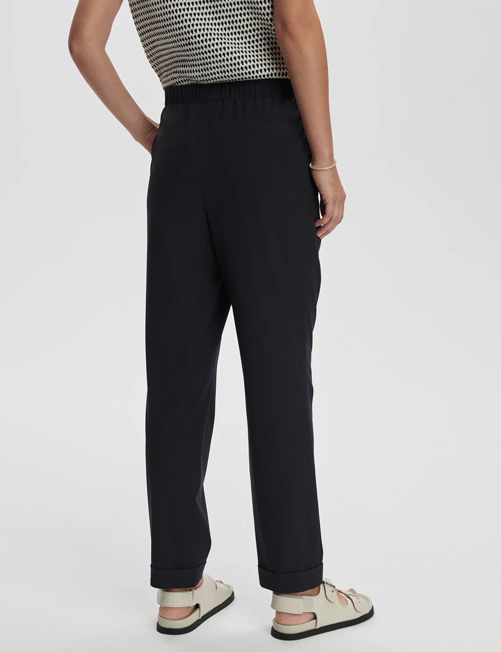 Alana Slim Tapered Cuff Pants for Women - Size 27 - Black Stretch Work Pants for Office & Business Casual Wear