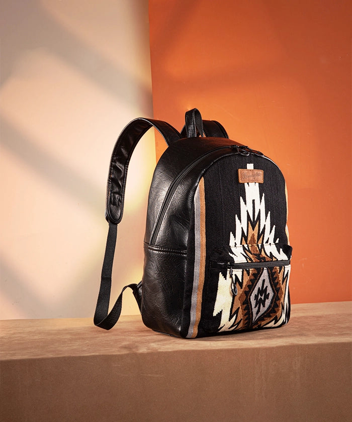 Wrangler Aztec Knitted Backpack - Stylish & Durable College Backpack for Women & Men - Perfect for School, Travel & Outdoor Adventures