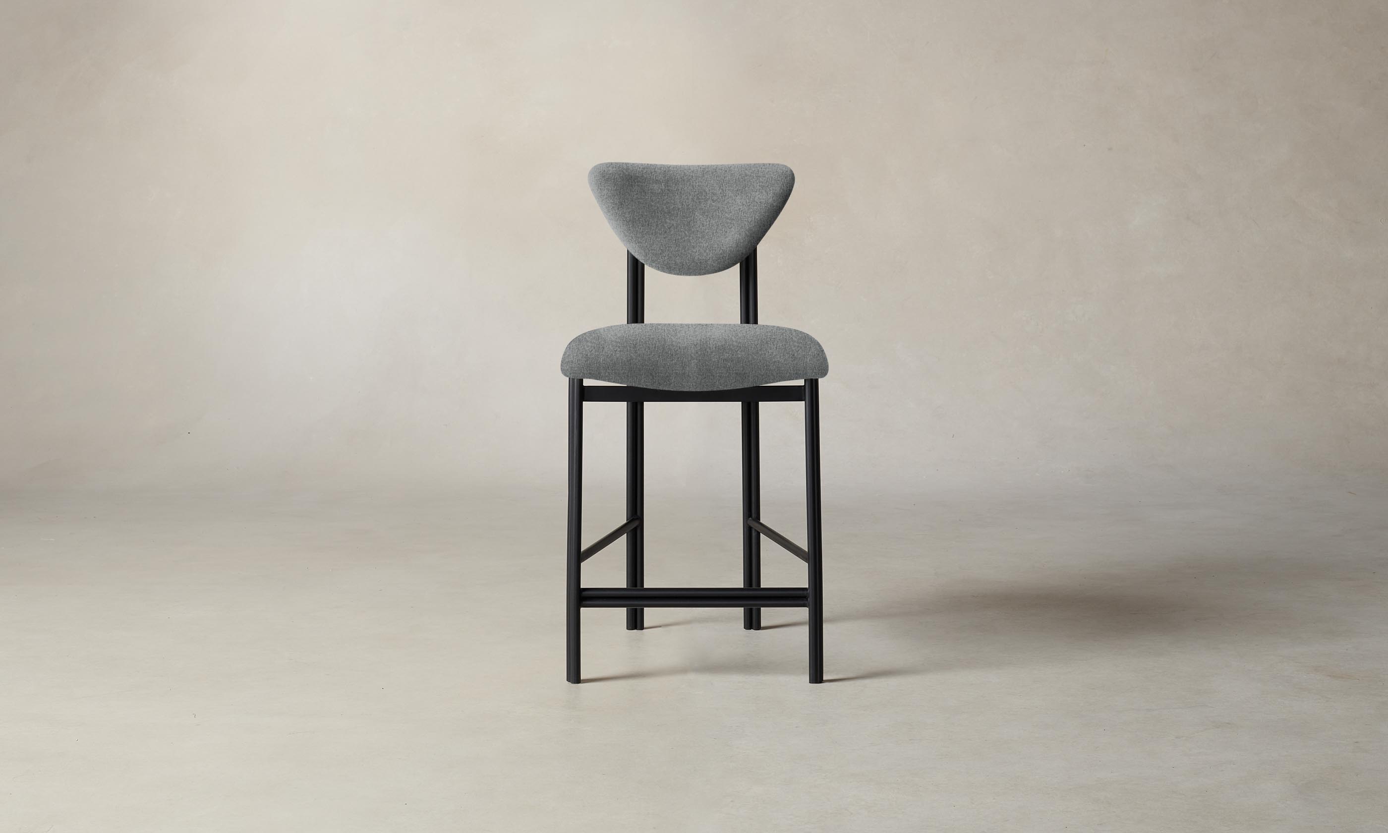 Premium Cooper Counter Stool with Performance Mélange Weave - Modern Bar Stool for Kitchen Island, Breakfast Nook & Home Bar - Night Color Option