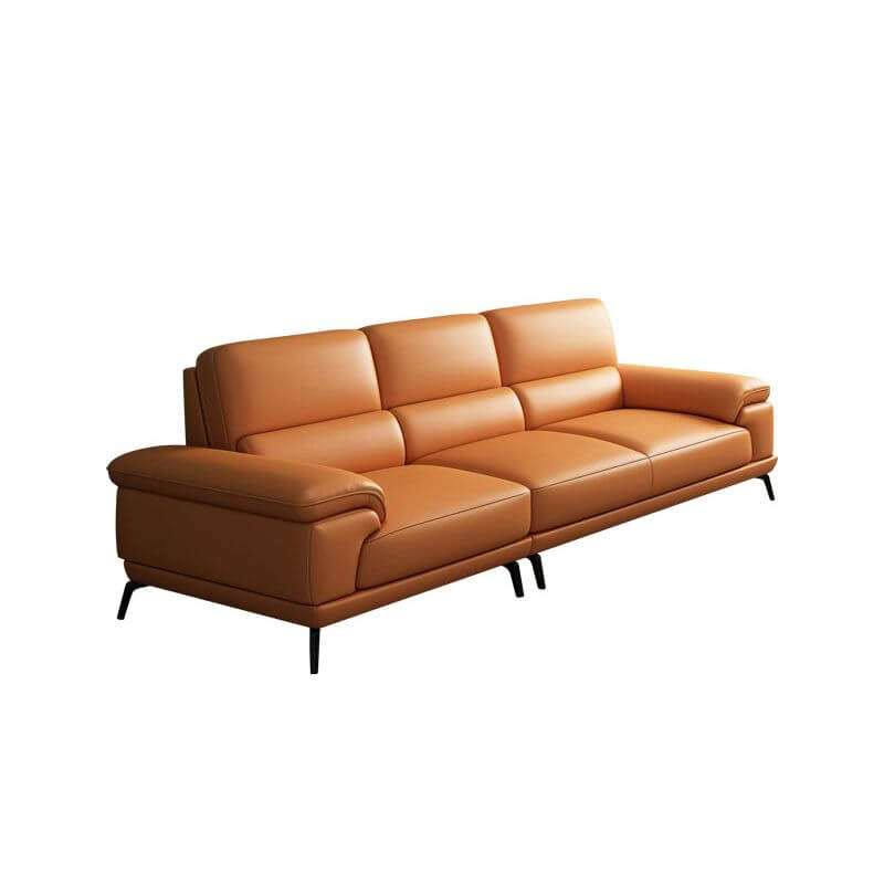 Modern Leather Cushion Back Modular Sofa Set - Pillow Top Arm Sofa for Living Room, Lounge & Home Theater - Comfortable Sectional Couch for Relaxing & Entertaining