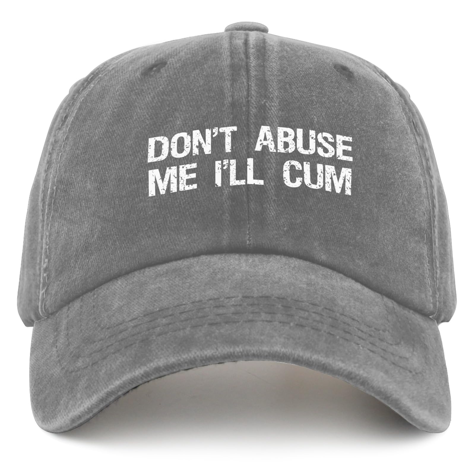 Funny Slogan Hat - 'Don't Abuse Me I'll Cum' Novelty Baseball Cap for Men & Women - Black Pigment Dad Hat - Perfect Gift for Grandma, Golfers & Humor Lovers - Great for Parties, Golfing & Everyday Wear