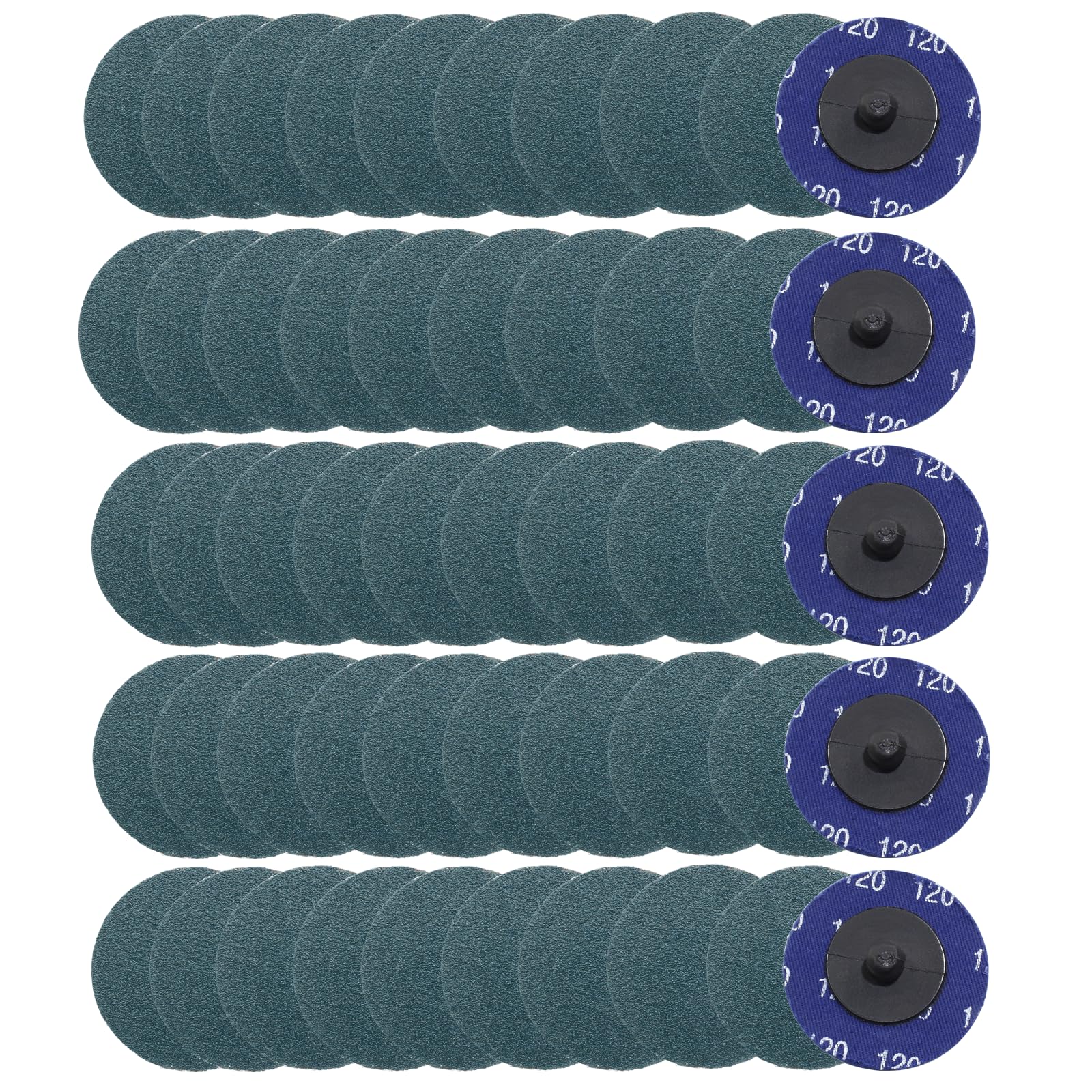 Murtenze 50Pcs P120 2 Inch Quick Change Sanding Discs Set - Zirconia Coated Roll Lock Abrasive Discs for Die Grinder (120 Grit) - Perfect for Metal Surface Prep, Wood Sanding & Automotive Body Work