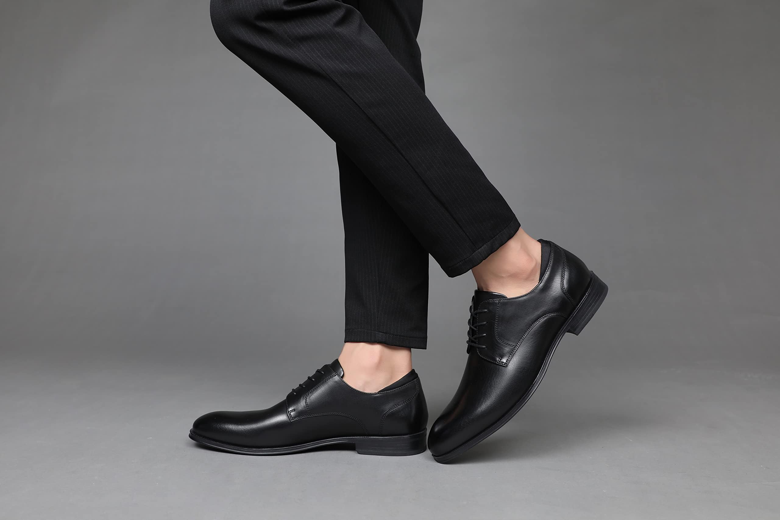 DECARSDZ Men's Classic Formal Oxford Lace-Up Dress Shoes - Pointed Toe Wedding Business Office Shoes for Men - Black Leather Dress Shoes for Work, Party & Special Occasions