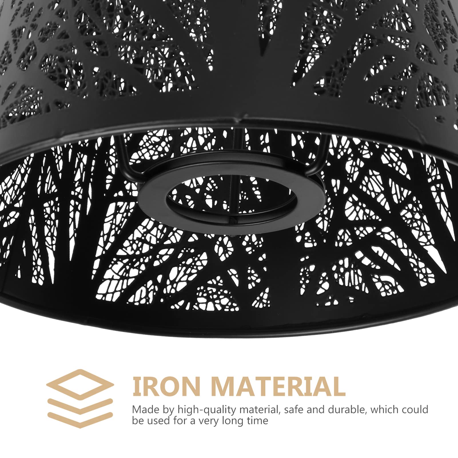 OSALADI E27 Lamp Shade - Hollow-out Tree Shadow Light Cover, Clip On Table Lampshade, Metal Decorative Projection Lamp Replacement for Table Lamp & Chandelier (Black) - Perfect for Bedroom, Living Room & Home Decor