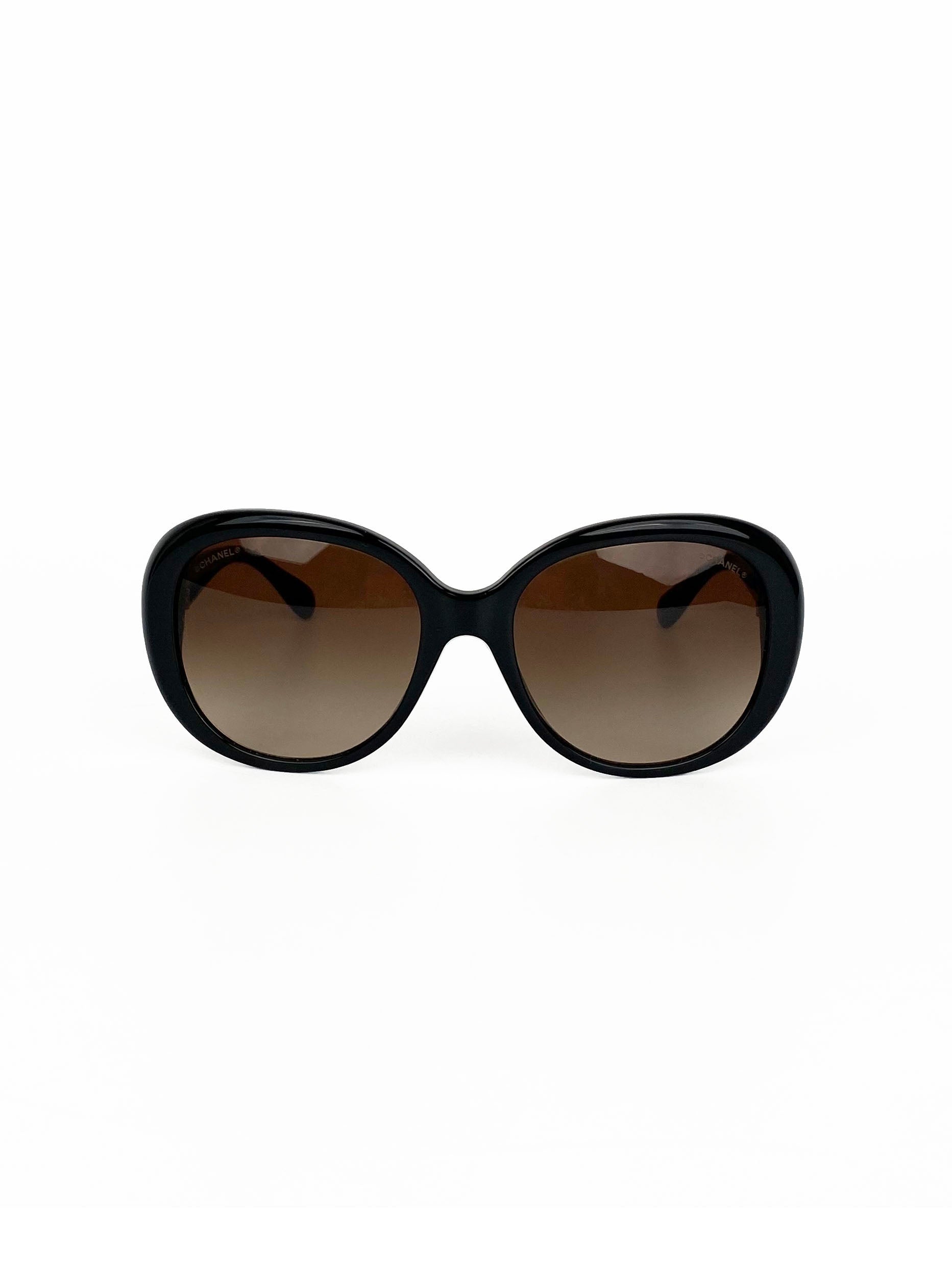 Chanel 5312 Black & Beige Butterfly Sunglasses for Women - Luxury Designer Shades for Summer, Beach & Fashion Outfits