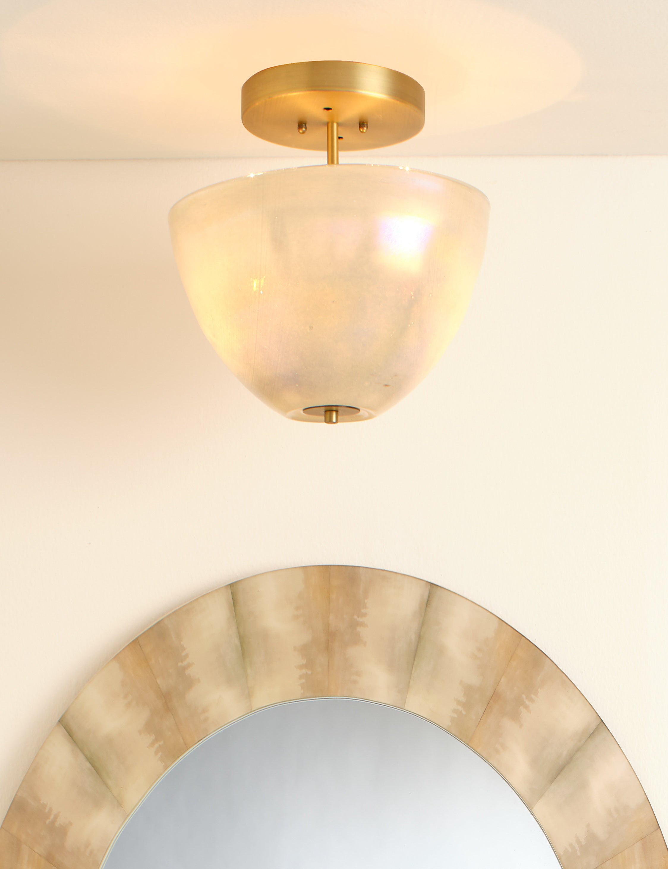 Akari Semi Flush Mount Ceiling Light - Modern Minimalist Fixture for Bedroom, Hallway & Kitchen Lighting - Dimmable LED Light for Home & Office Decor