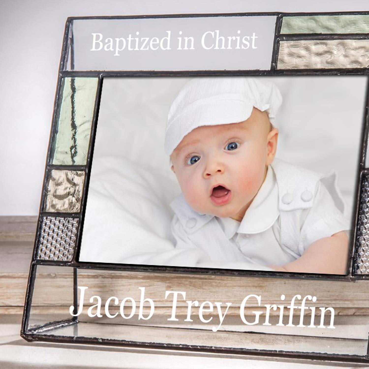 Personalized Baptism Photo Frame - Custom Engraved 4x6 Glass Gift for Boys & Girls | Church Ceremony Keepsake