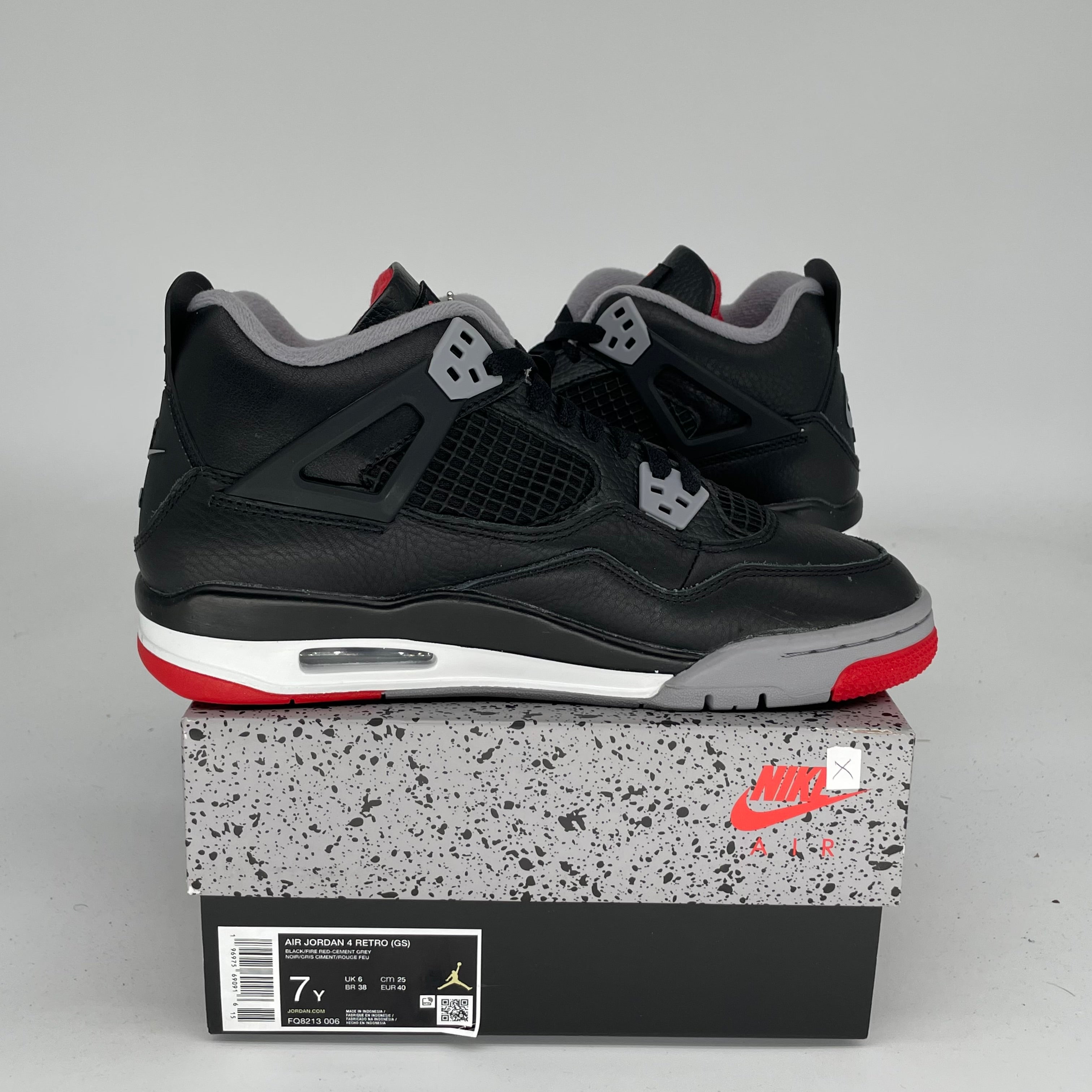 Original Air Jordan 4 Bred Reimagined - Size 7Y (FQ8213-006) | Retro Basketball Shoes for Men & Kids - Perfect for Streetwear, Sneaker Collecting & Casual Wear