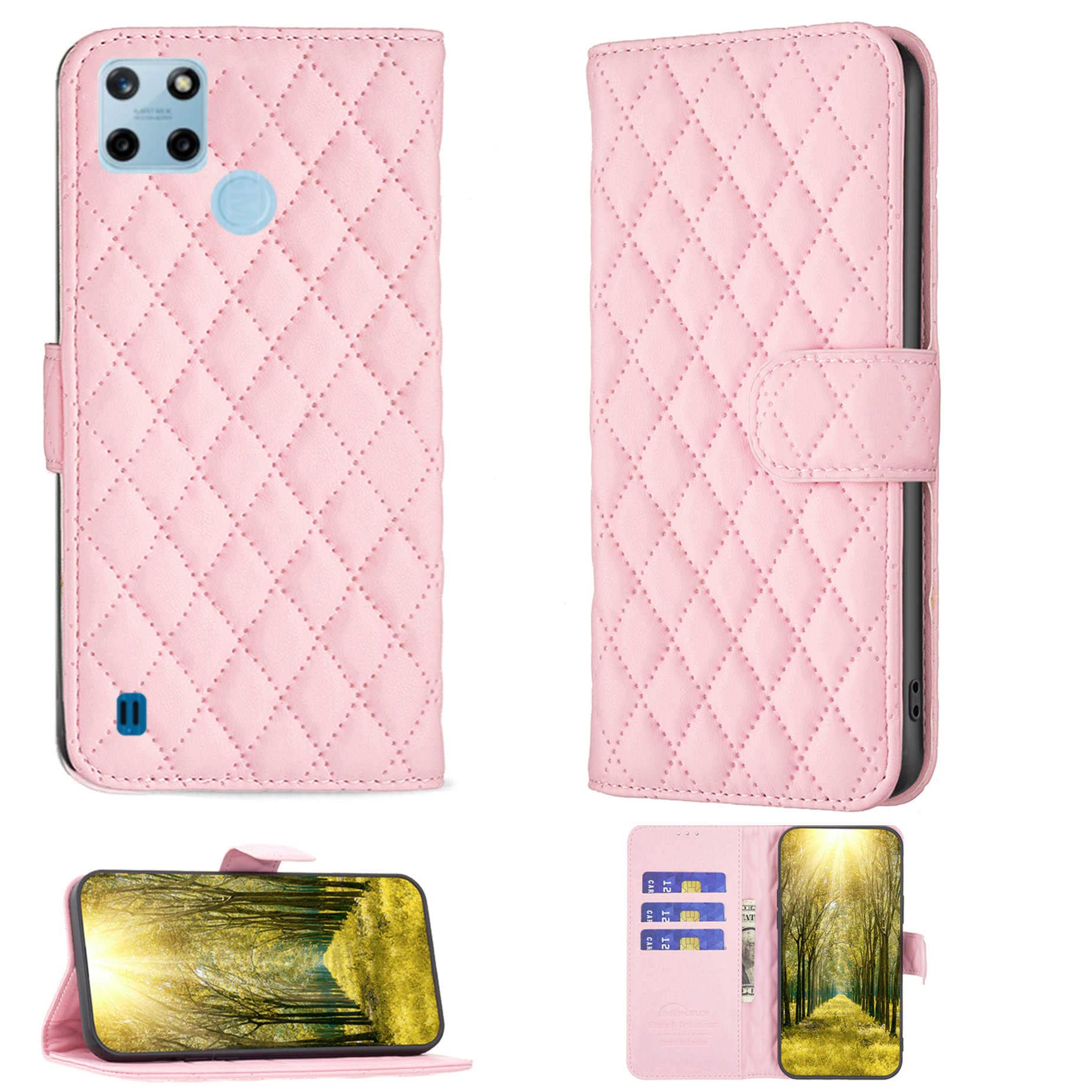 Premium PU Leather Flip Stand Magnetic Wallet Case for Oppo Realme C25y 2021 - Kickstand Phone Cover with Card Slots | Perfect for Hands-Free Viewing & Secure Storage