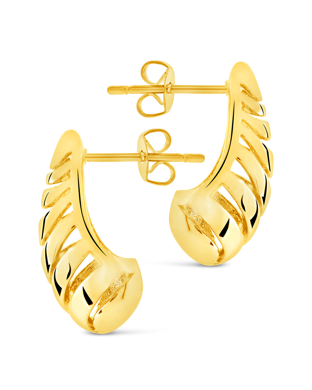 Carla Coiled Stud Earrings for Women - 14K Gold Plated Minimalist Hoop Earrings - Perfect for Everyday Wear, Office & Date Night