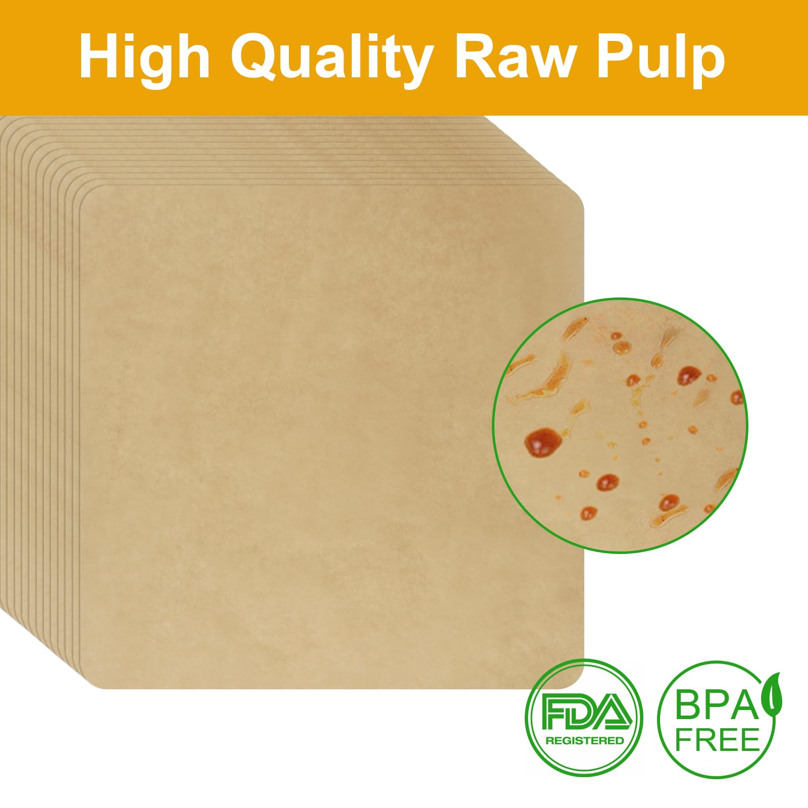100Pcs 12-inch Air Fryer Parchment Paper Squares - Non-Stick Baking Sheets for Cuisinart Air Fryer & Convection Toaster Oven - Perfect for Roasting, Baking & Reheating Food | Eco-Friendly & Disposable