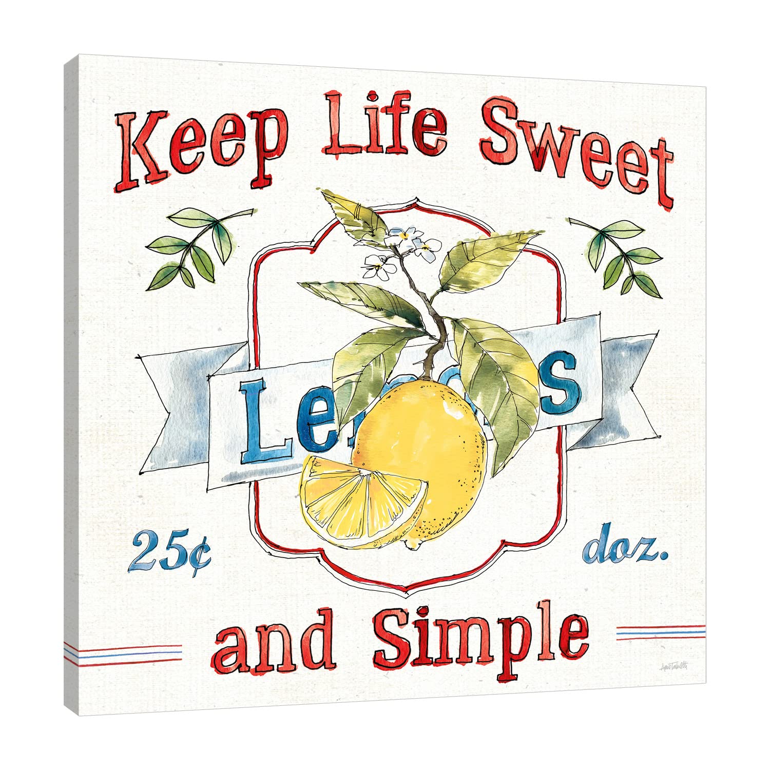 Fruit Stand II Gallery Wrapped Canvas Art Print by Anne Tavoletti - 48x48 Inch Modern Kitchen Wall Decor for Dining Room & Farmhouse Style Home