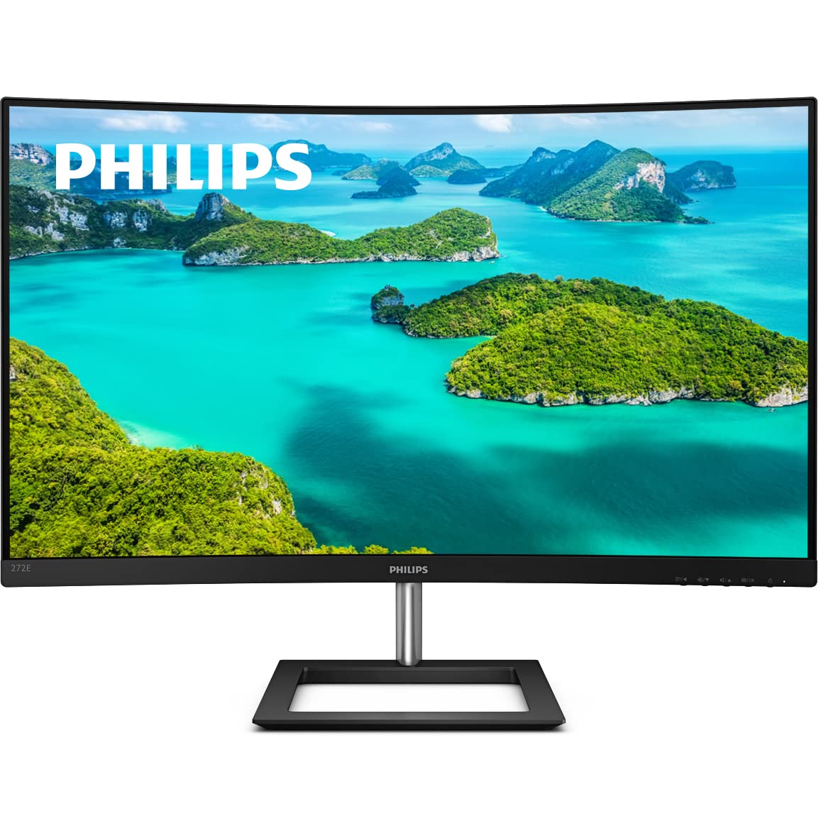 PHILIPS 272E1CA 27 Inch Curved Computer Monitor - Full HD 1080P, 100% sRGB Color Gamut, AMD FreeSync, Built-in Speakers, VESA Mount Compatible - Perfect for Home Office, Gaming, and Graphic Design