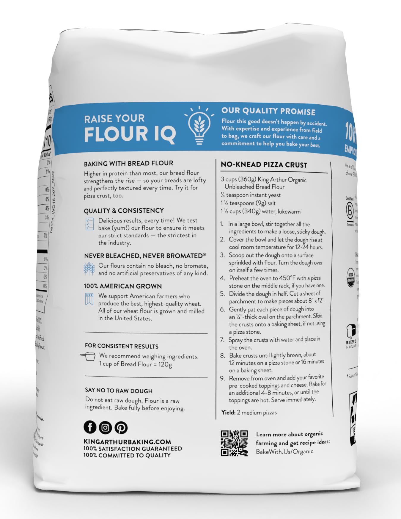 King Arthur Organic Unbleached Bread Flour - Non-GMO, 5 LB (Pack of 6) | Perfect for Artisan Bread, Pizza Dough & Homemade Pastries