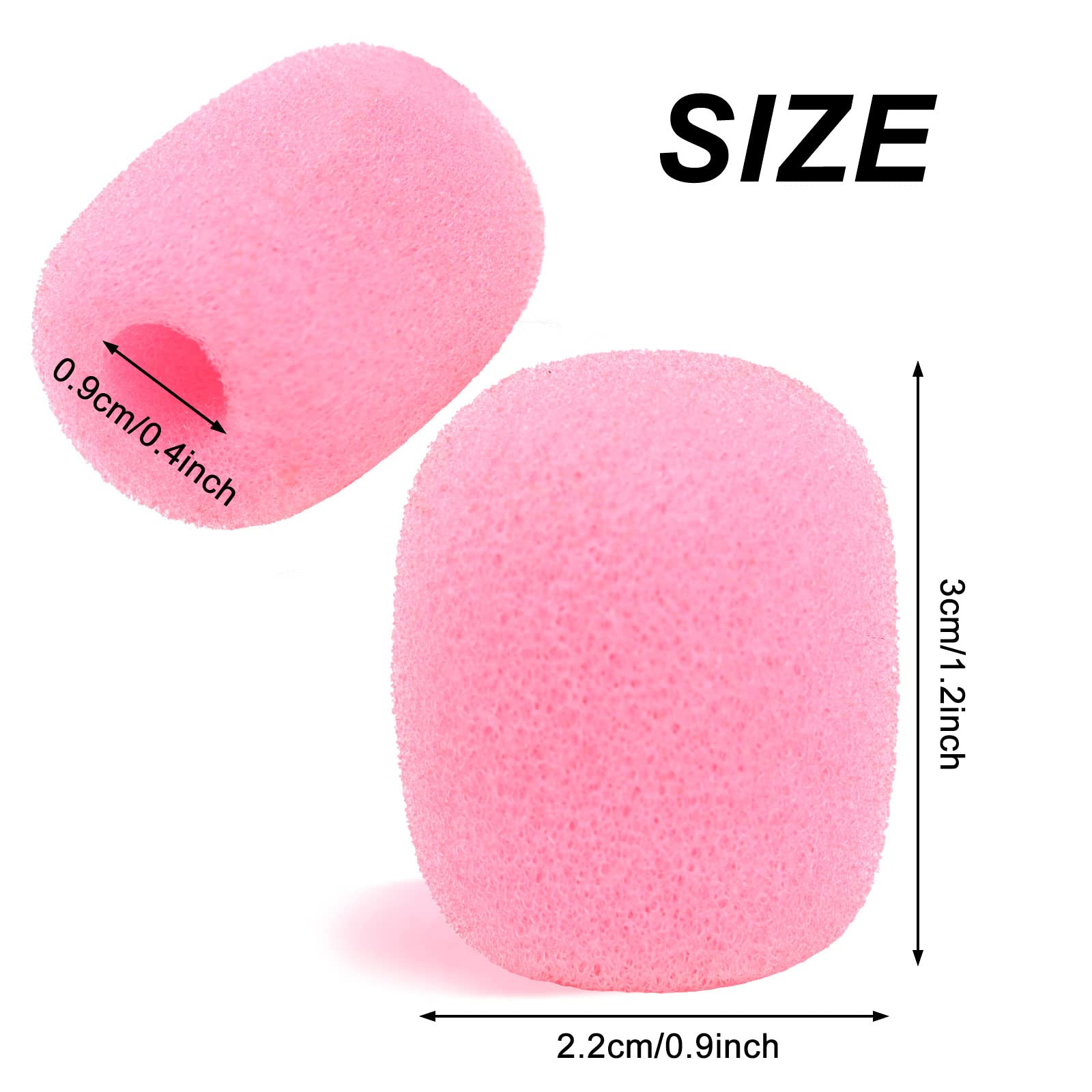 50 Pack Pink Mini Lavalier Microphone Windscreen - Foam Sponge Covers for Headset Microphones, Noise Reduction & Clear Audio - Perfect for Podcasting, Interviews, YouTube Videos & Live Streaming