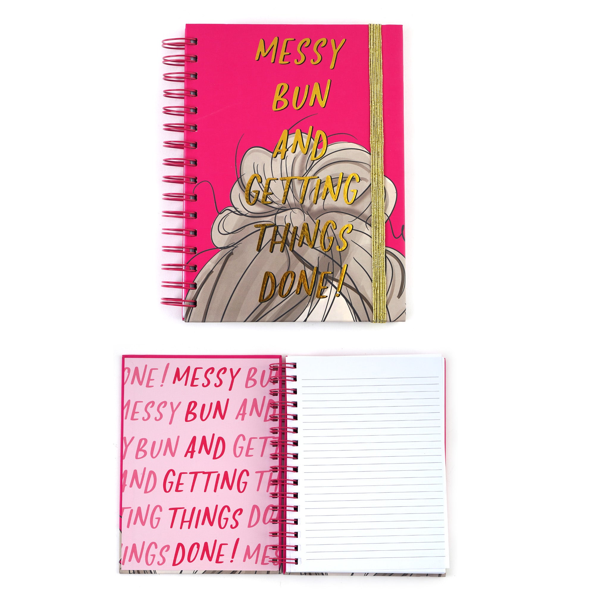 160 Sheets/320 Pages Jumbo Spiral Notebook for Messy Bun Hairstyles - 8.5