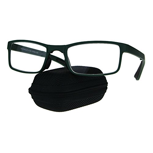 Foldable Rectangular Plastic Reading Glasses with Clear Lenses - Lightweight & Portable for Travel, Reading, and Outdoor Activities
