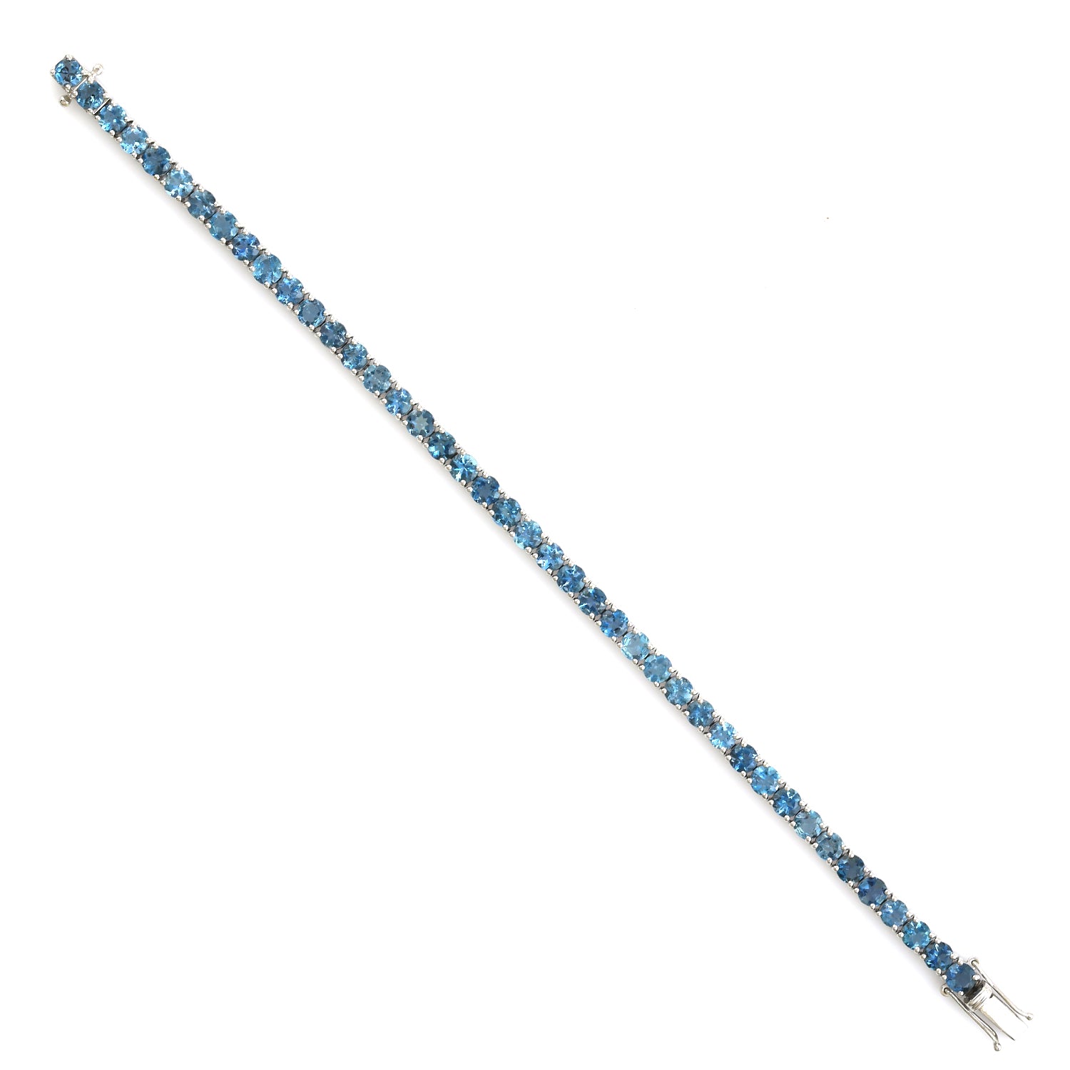 14K White Gold Aquamarine March Birthstone Tennis Bracelet - Adjustable & Flexible for Women, Perfect Gift for Birthday, Anniversary & Everyday Wear