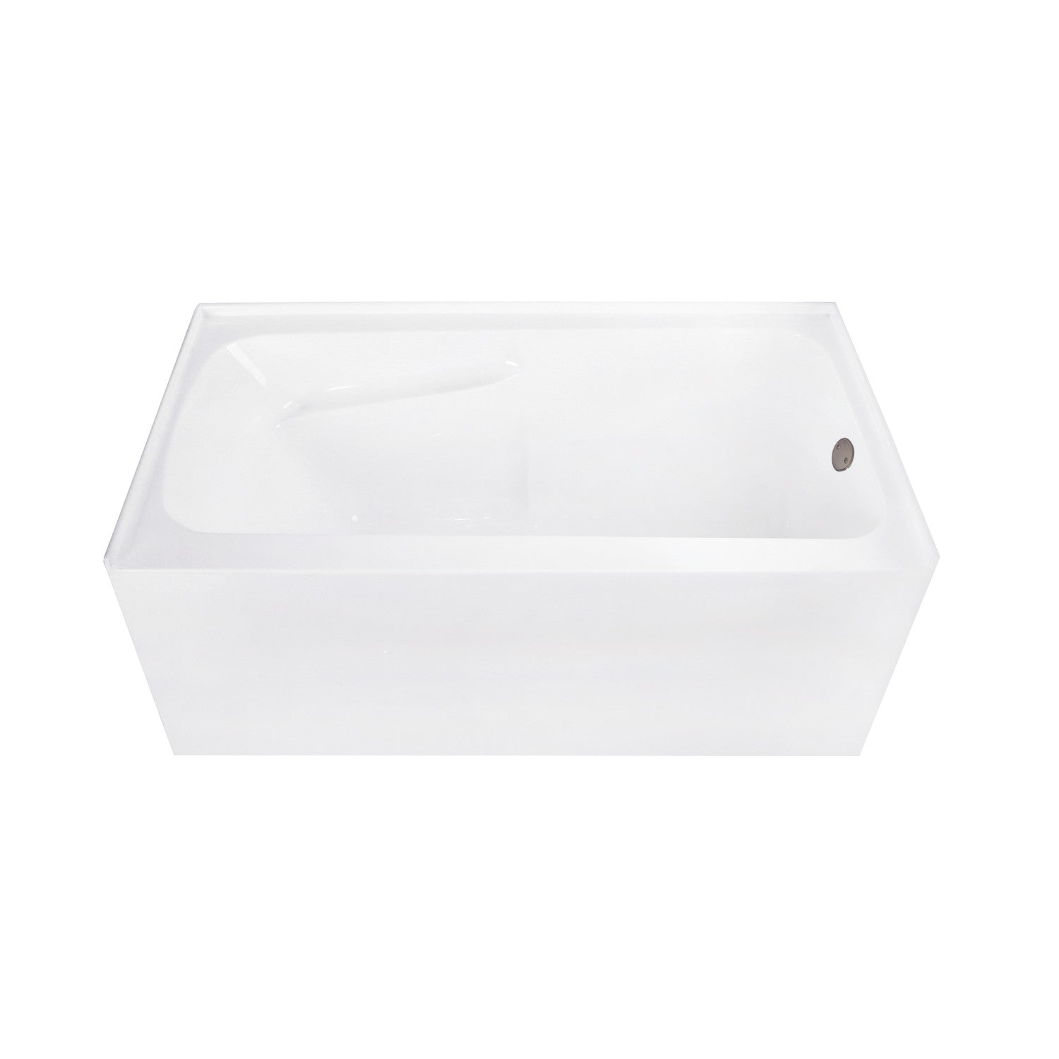 Aqua Eden 54 Inch Acrylic Rectangular 3 Wall Alcove Bathtub Combo with Armrests - Glossy White/Oil Rubbed Bronze - Right Hand Drain - Perfect for Modern Bathroom Renovations and Spa-Like Relaxation