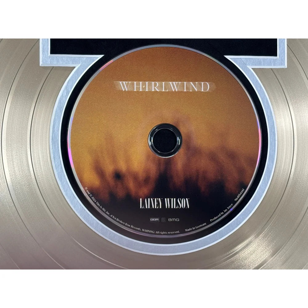 Lainey Wilson Autographed Whirlwind CD Album - Gold Record Framed with JSA COA - Signed Country Music Memorabilia - Perfect for Home Decor, Fan Collections & Gift Giving