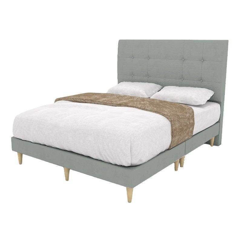 Jaxon Upholstered Fabric Bed Frame - Queen Size, Modern Platform Bed with Wooden Slats, Noise-Free Support - Perfect for Master Bedroom, Guest Room, or Apartment