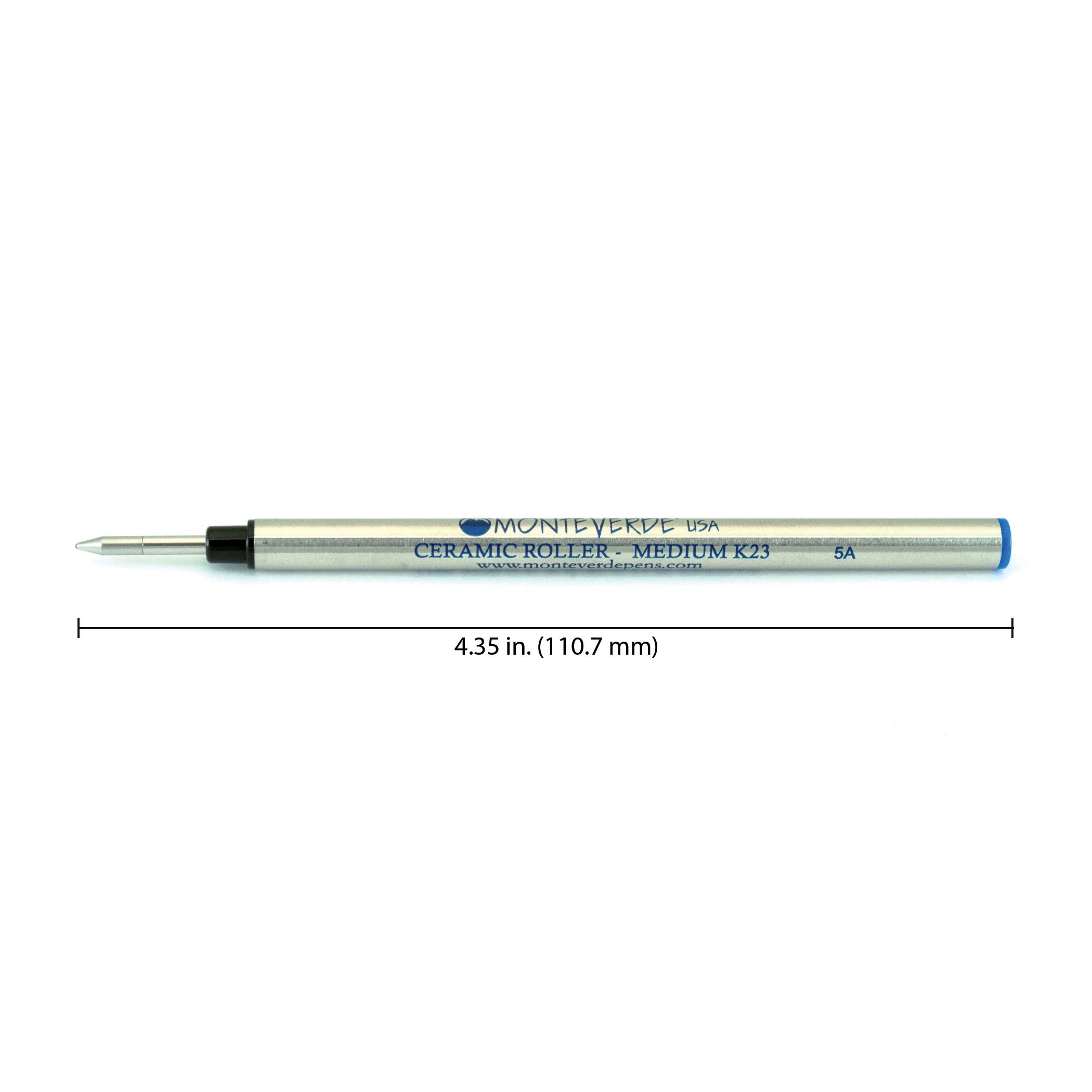 Monteverde Capless Ceramic Roller Ball Refill for Pelikan Ballpoint Pens - Medium Point Blue Ink (K234BU) | Smooth Writing for Office, School & Everyday Use