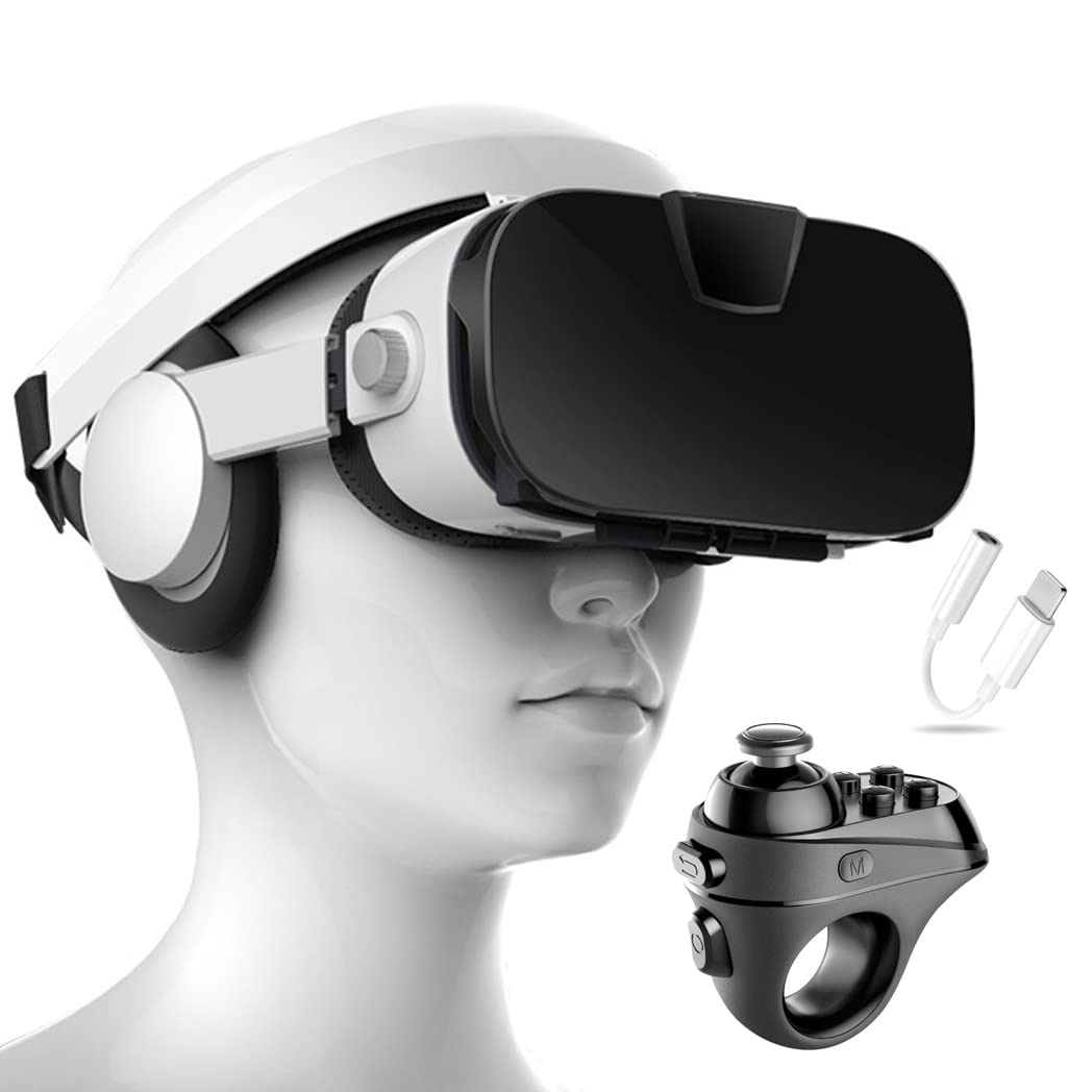 3D VR Headset with Bluetooth Controller - Compatible with iPhone 13 Pro Max/13 Pro/13/12/11, Samsung Galaxy S21, Huawei & Xiaomi Series - Immersive Virtual Reality Gaming & Movie Experience (Color: Green, Size: iOS) - Perfect for Home Entertainment, Gaming & VR Exploration