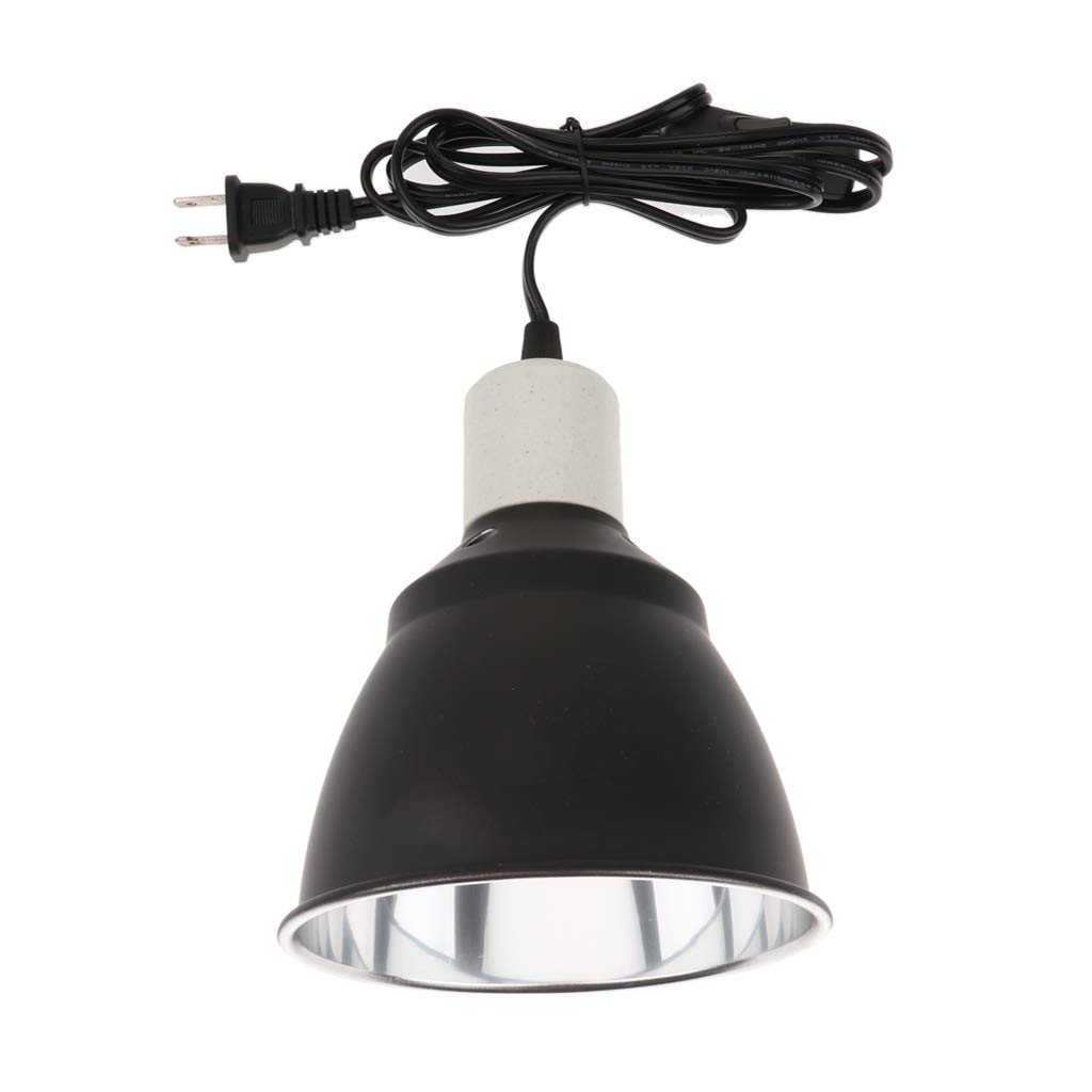 Reptile Dome Lamp Fixture with UVA UVB Bulb - Halogen Heat Lamp for Amphibians, Poultry & Reptile Tanks - Ideal for Basking, Warming & UV Lighting in Terrariums