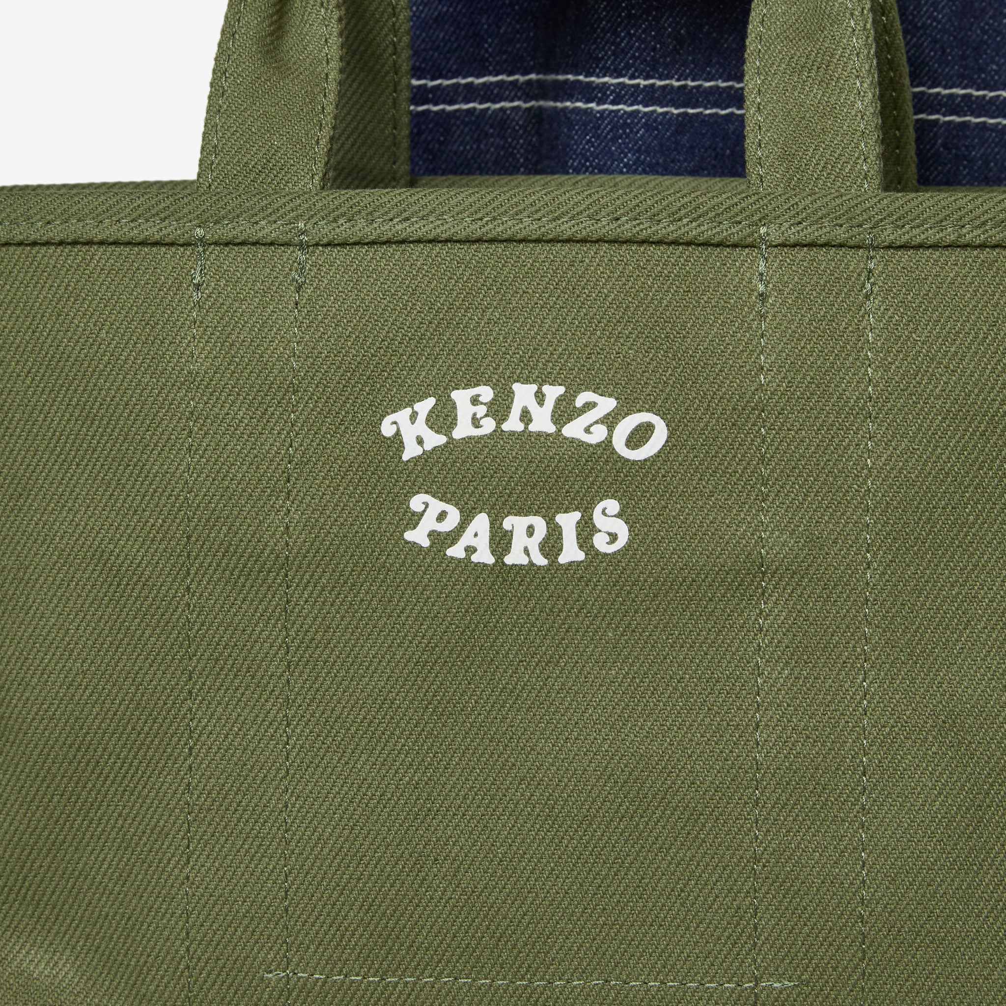 KENZO VERDY MARKET Small Reversible Tote Bag in Khaki | Fashionable Unisex Shoulder Bag for Shopping, Beach & Daily Use