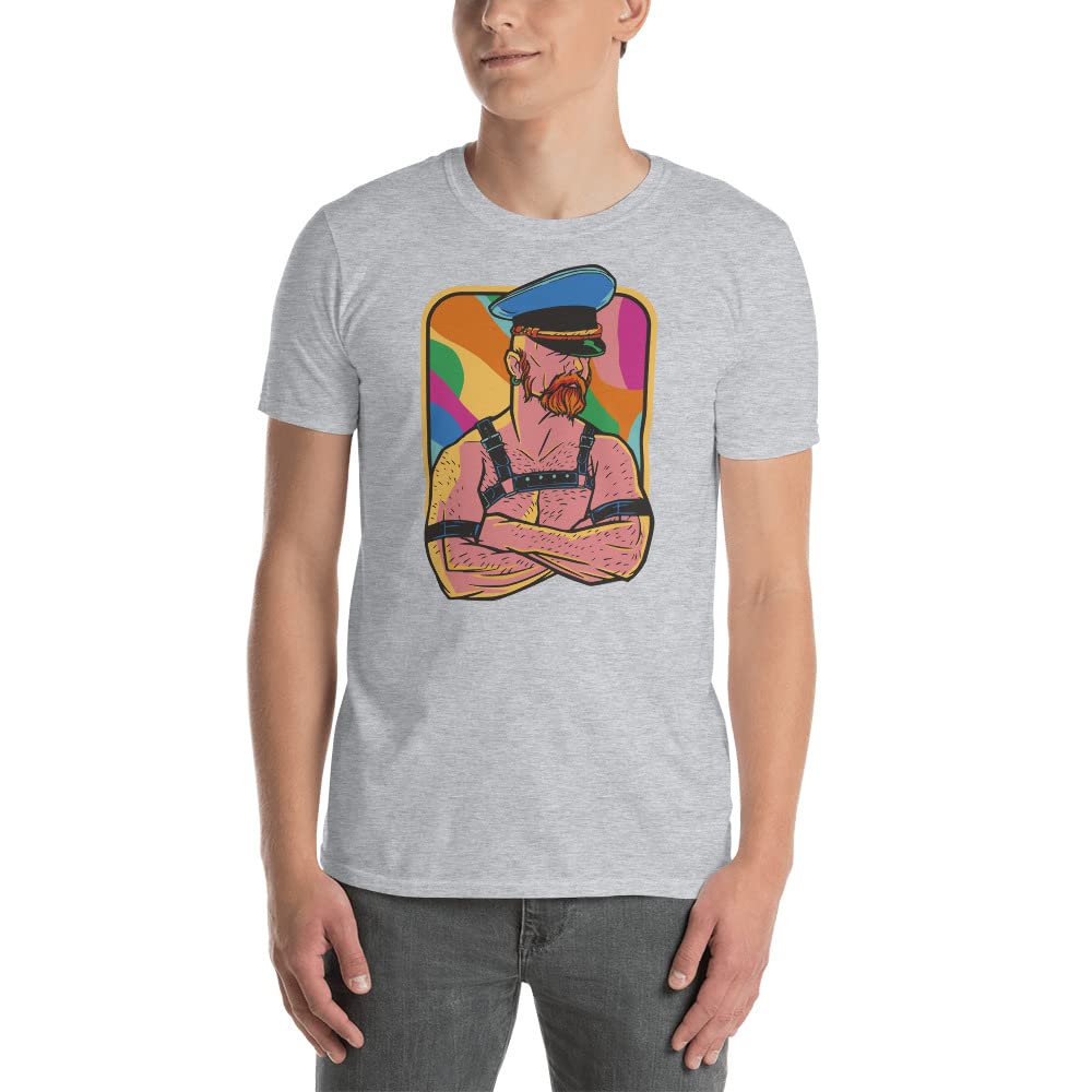 Gay Leather Daddy T-Shirt - Bear Pride, Homoerotic & BDSM Style - Perfect for Pride Events, Nightclubs & LGBTQ+ Gifts