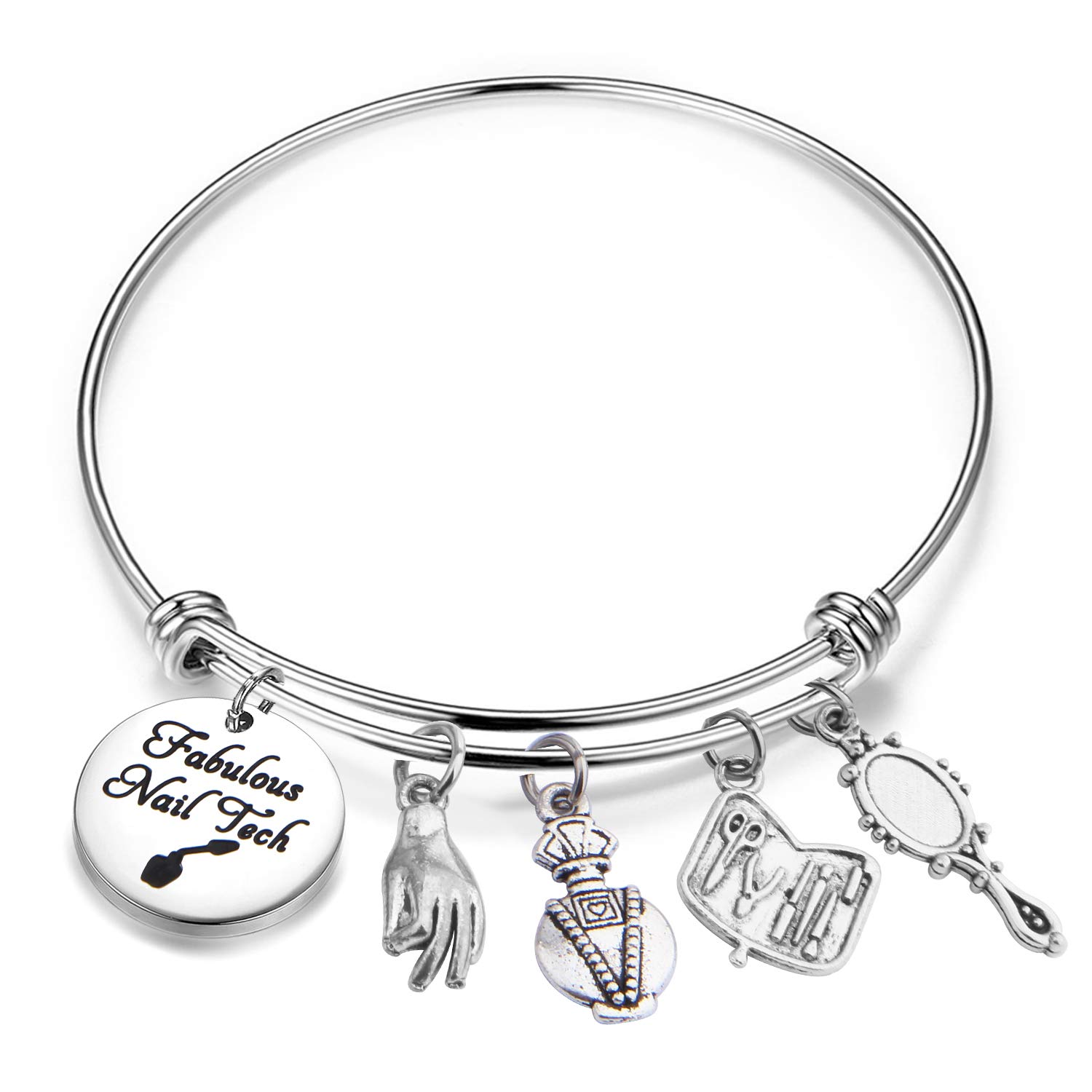 Lywjyb Birdgot Nail Tech Charm Bracelet - Perfect Gift for Nail Artists, Beauticians & Manicurists - Graduation Jewelry for Nail Technicians - Ideal for Salons, Spa Days & Professional Use