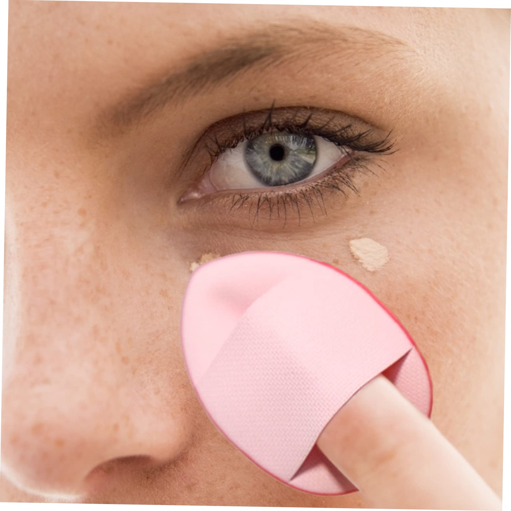 FOMIYES 5-Piece Mini Finger Makeup Powder Puff Set - Fluffy Small Setting Sponge with Strap for Easy Application | Perfect for Travel, Touch-Ups & On-The-Go Makeup
