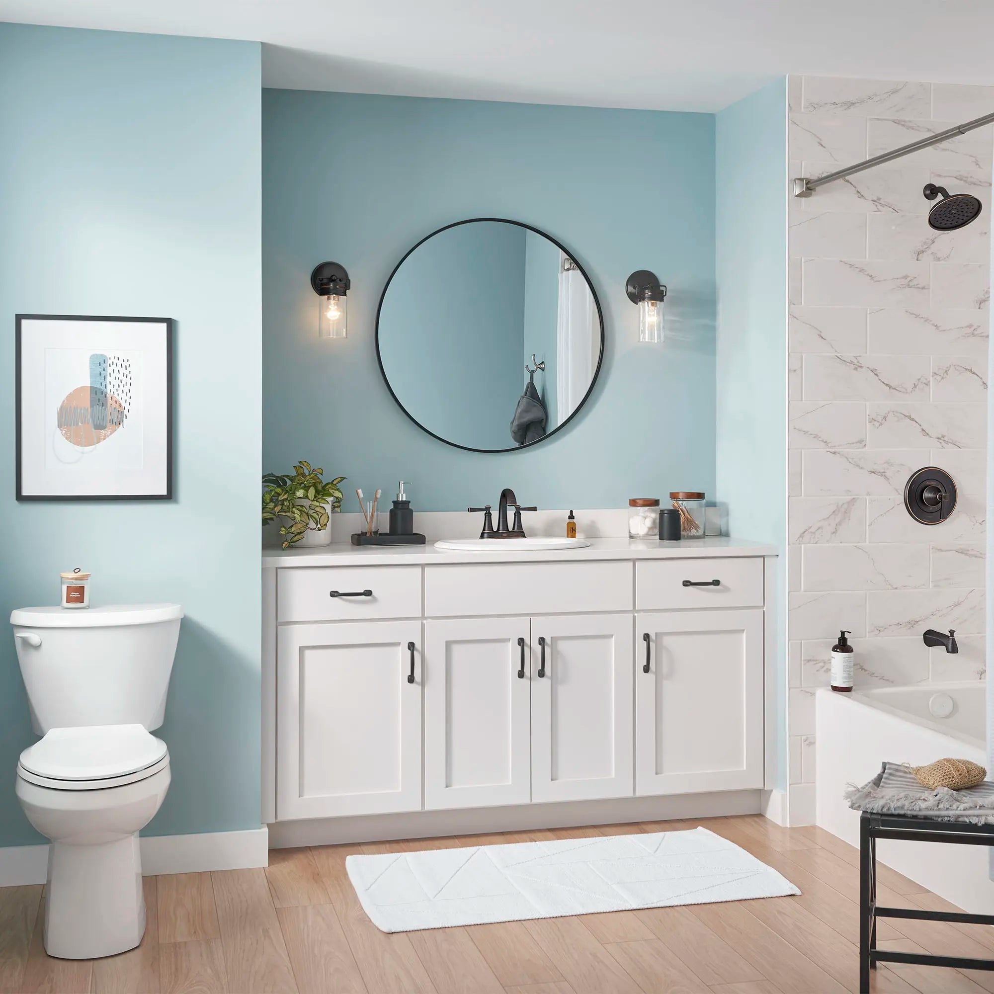 Glenmere 4 Inch Centerset 2 Handle Bathroom Faucet - 1.2 GPM/4.5 LPM Water-Saving Design with Lever Handles - Perfect for Small Bathrooms, Powder Rooms & Vanities