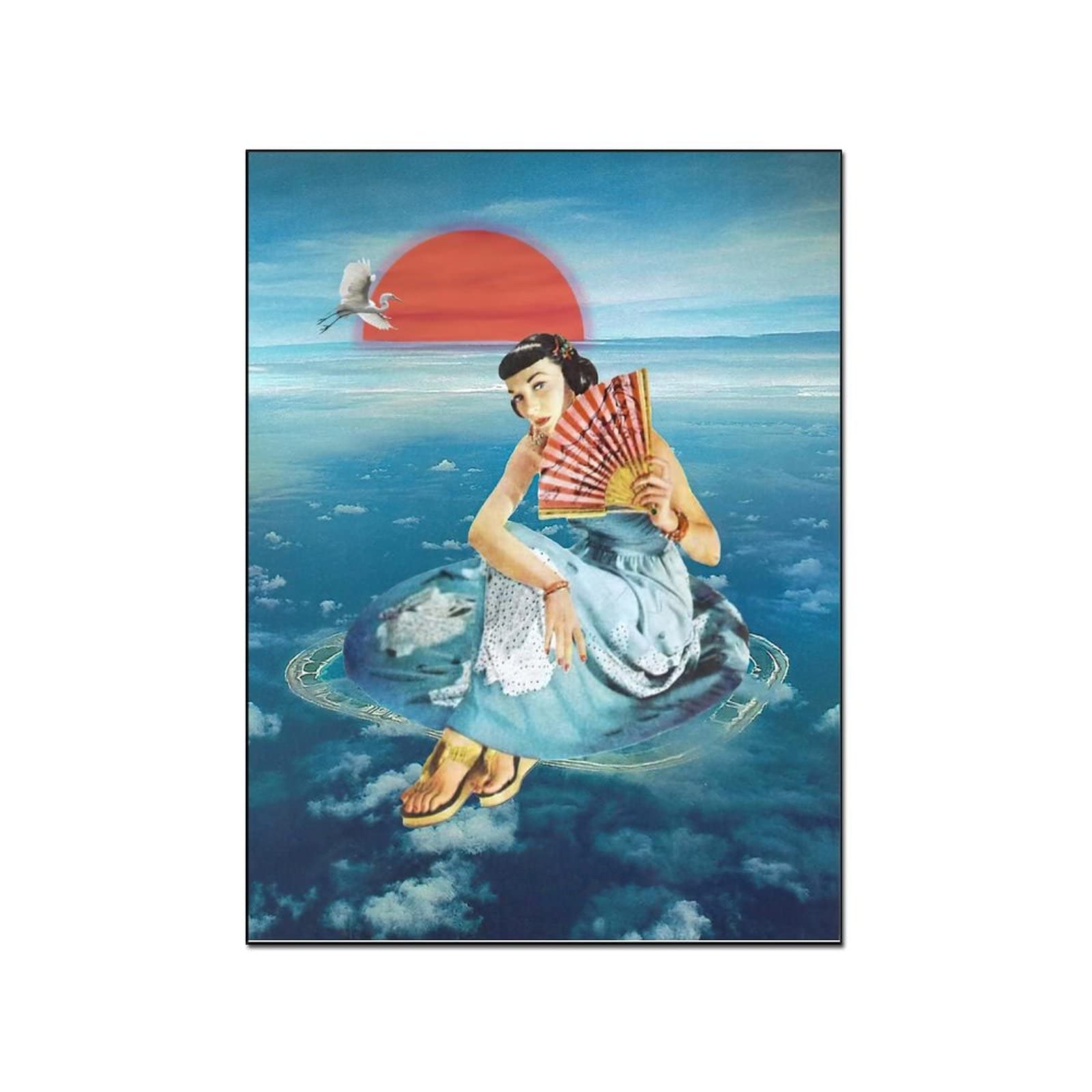 Island Girl Art Wall Poster - 12x16 Inch (30x40cm) Tropical Beach Print for Living Room, Bedroom & Office Decor - Perfect for Coastal, Boho & Beach House Themes
