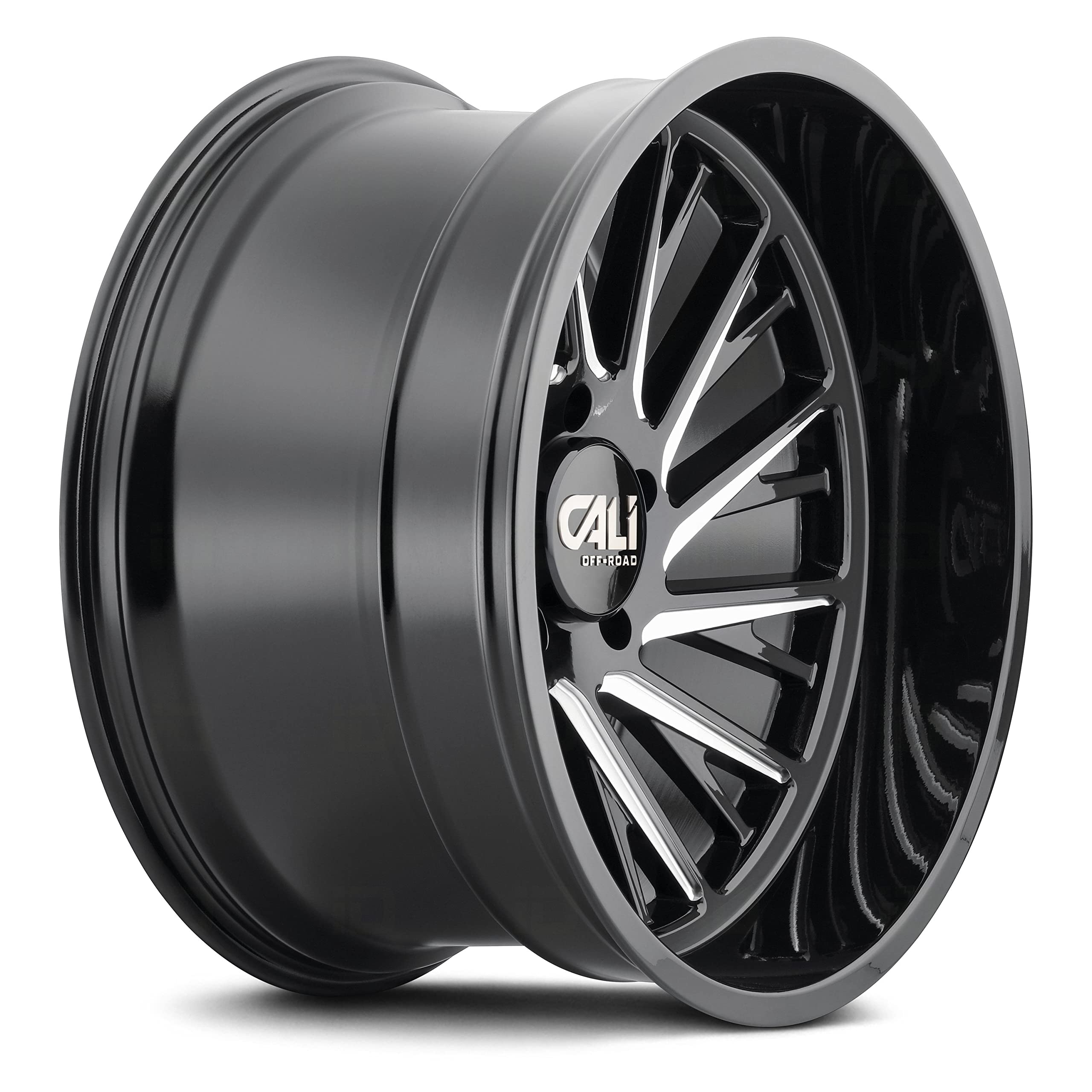 9114-2283BM Gloss Black/Milled 20X12 Wheel 6-139.7 Bolt Pattern -51mm Offset 106mm Bore - Premium Alloy Rims for Trucks & SUVs - Off-Road & Street Performance Upgrade