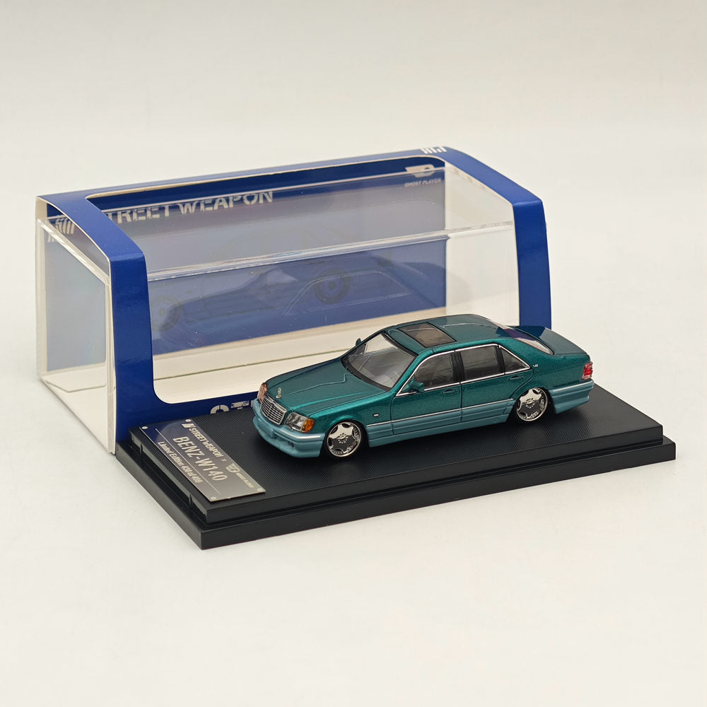 1:64 Scale Street Weapon Mercedes Benz W140 S600 Green Limited Edition (499 Pieces) Diecast Model Car - Perfect for Collectors, Display, and Racing Scenes