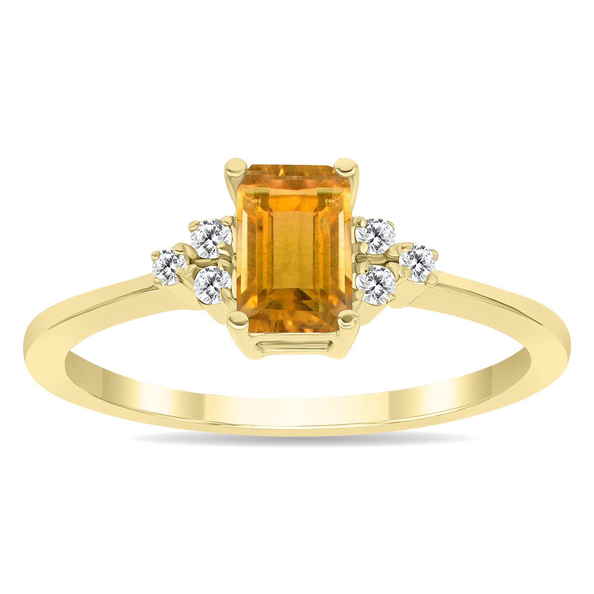 10K Yellow Gold Gemstone & Diamond Ring - Emerald, Sapphire, Blue Topaz, Amethyst | Elegant Jewelry for Women, Perfect for Engagement, Wedding, Anniversary & Special Occasions
